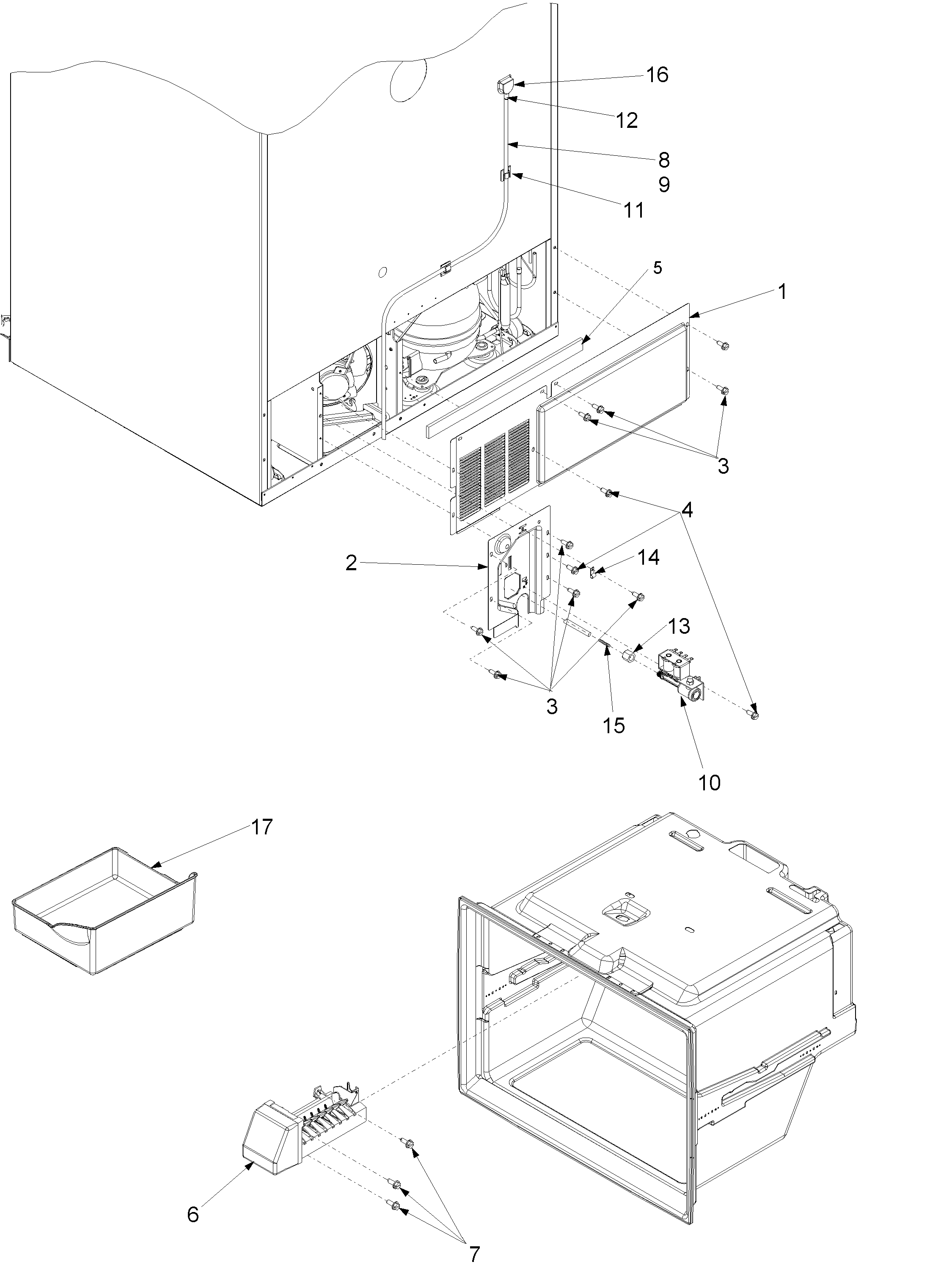 Kenmore 59672234200 cabinet back diagram