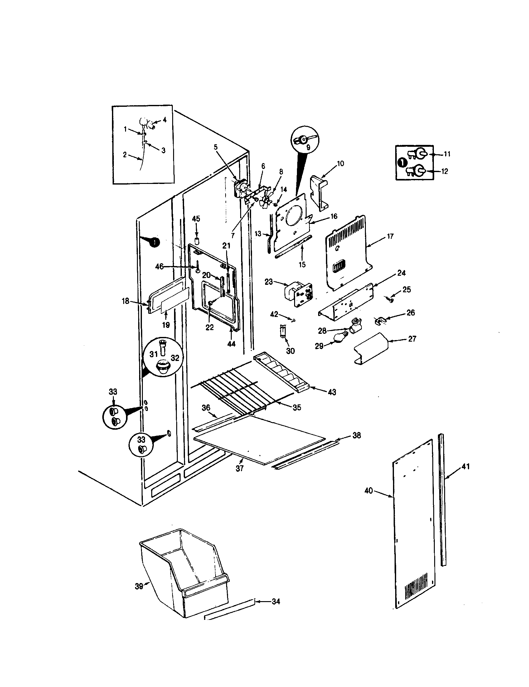Maytag CDNS24V9-BR85A freezer compartment diagram