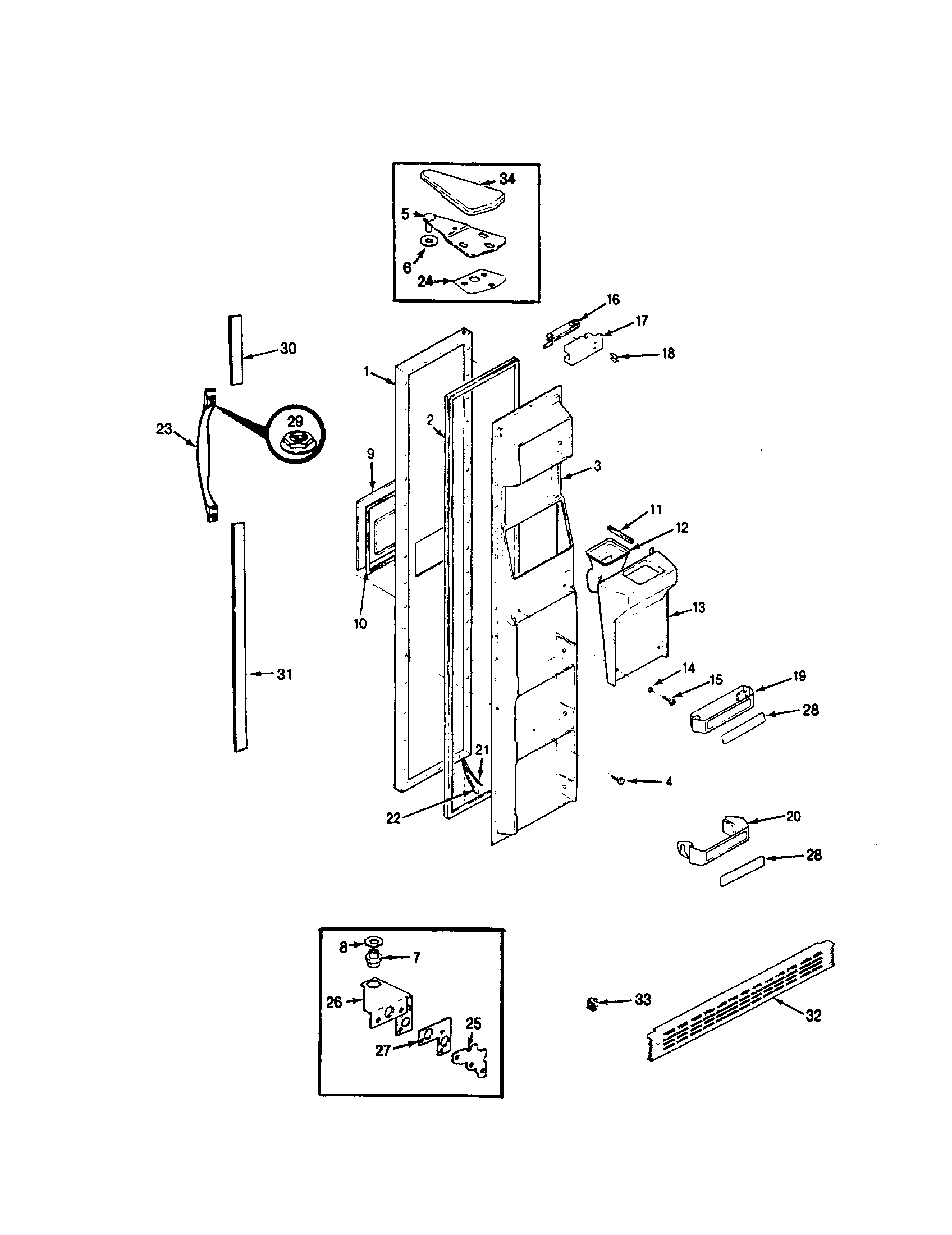 Maytag CDNS24V9-BR85A freezer door diagram
