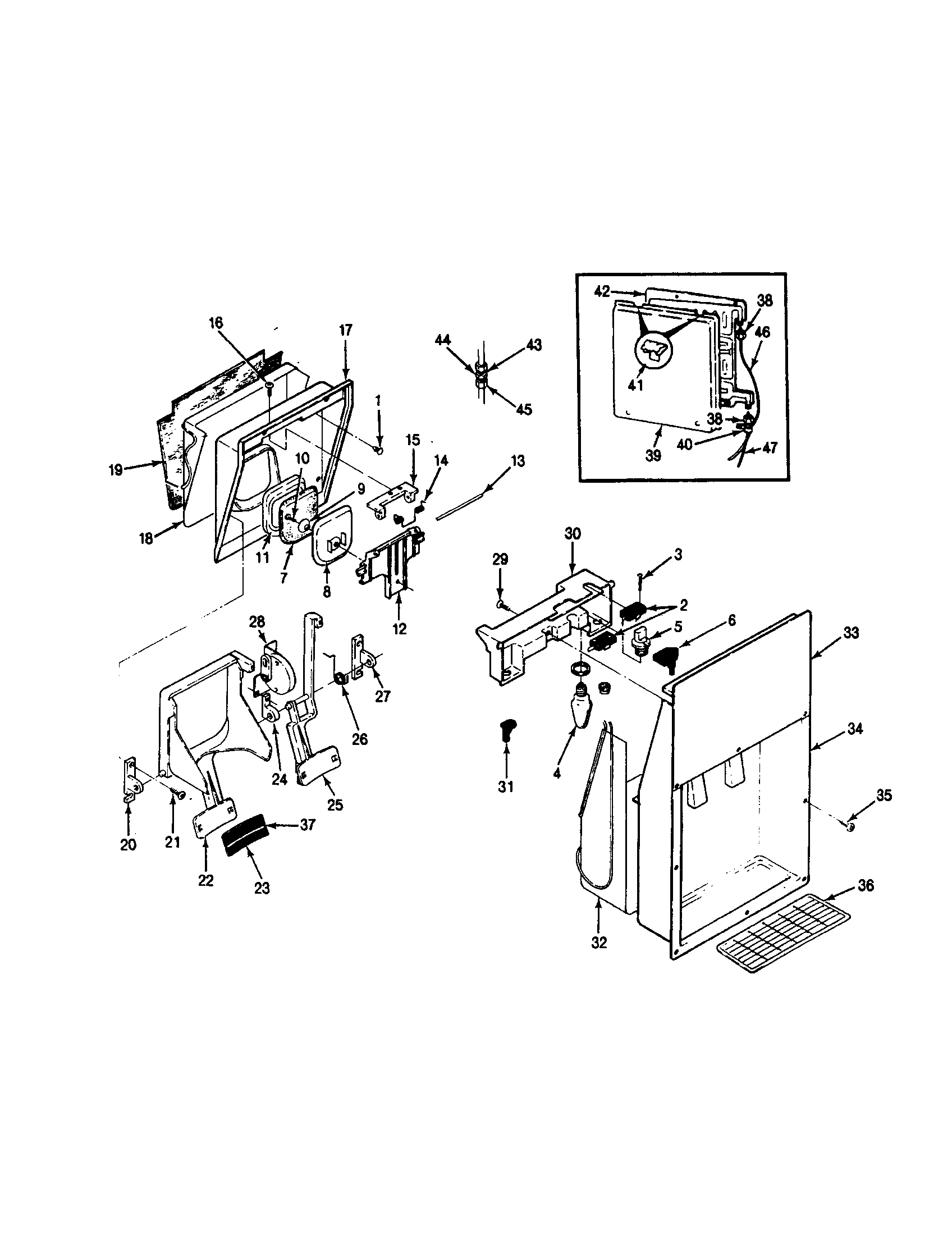 Maytag CDNS24V9-BR85A ice & water dispenser diagram