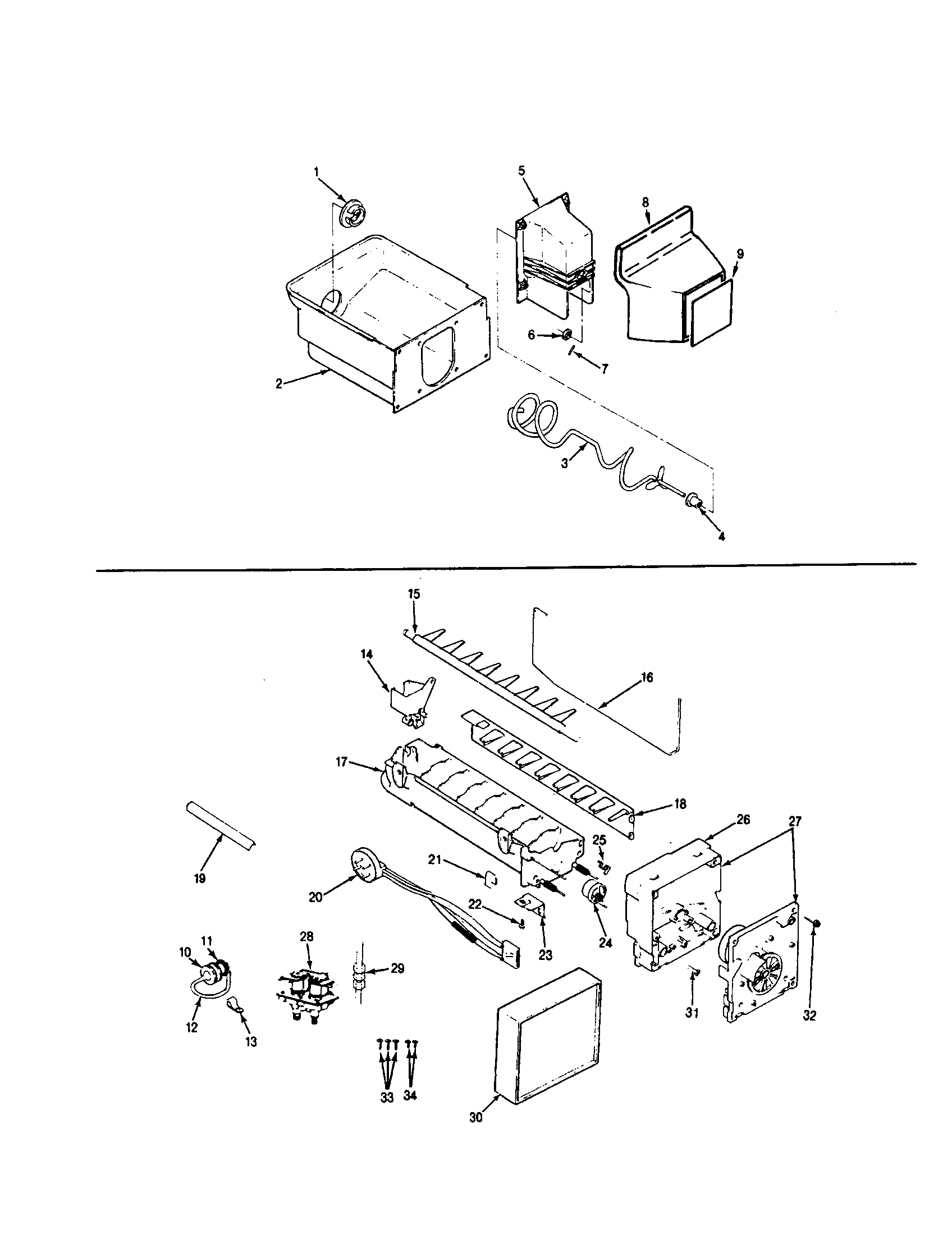 Maytag CDNS24V9-BR85A ice maker & bin diagram