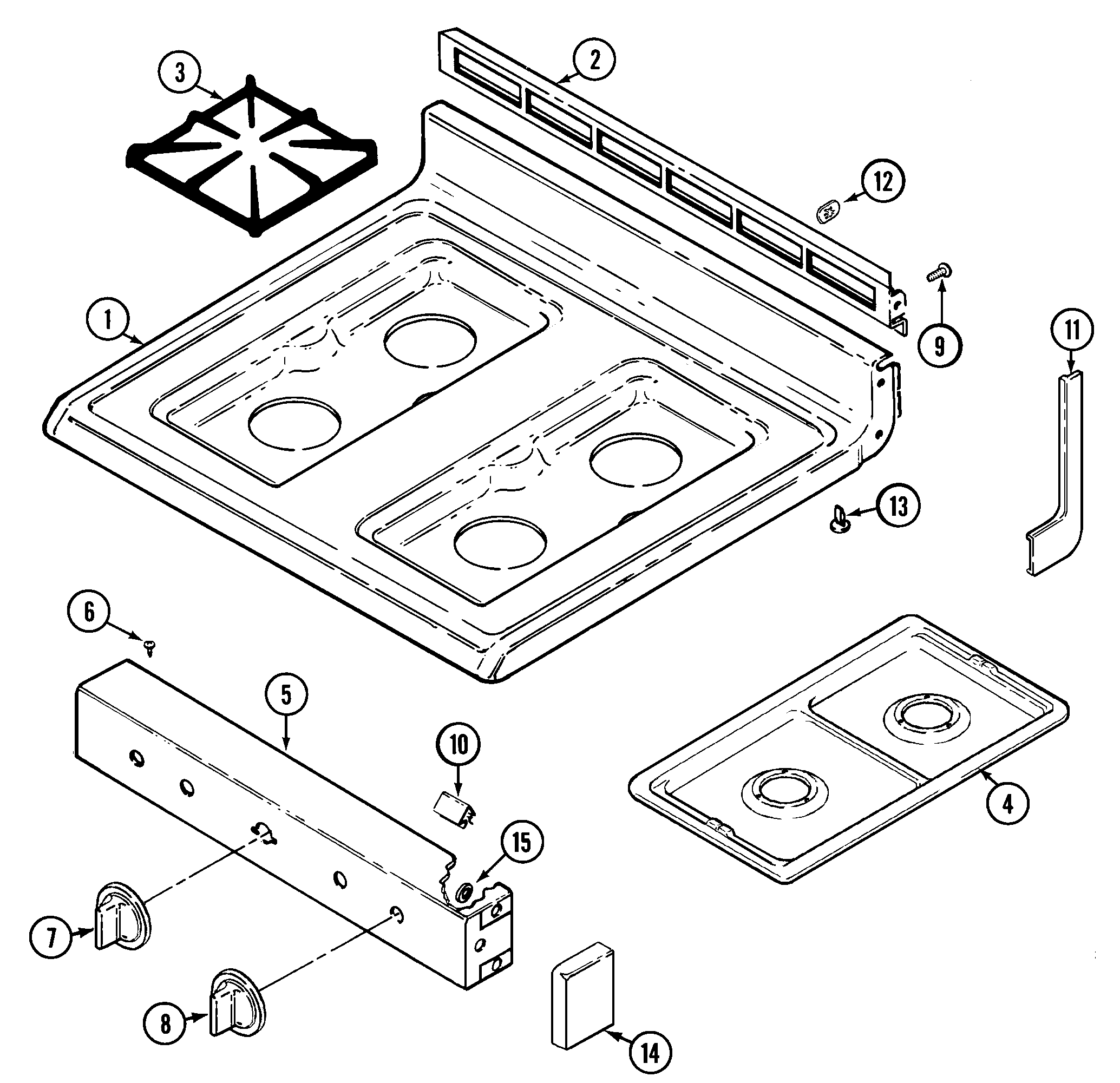 Magic Chef 3127WTV top assembly diagram