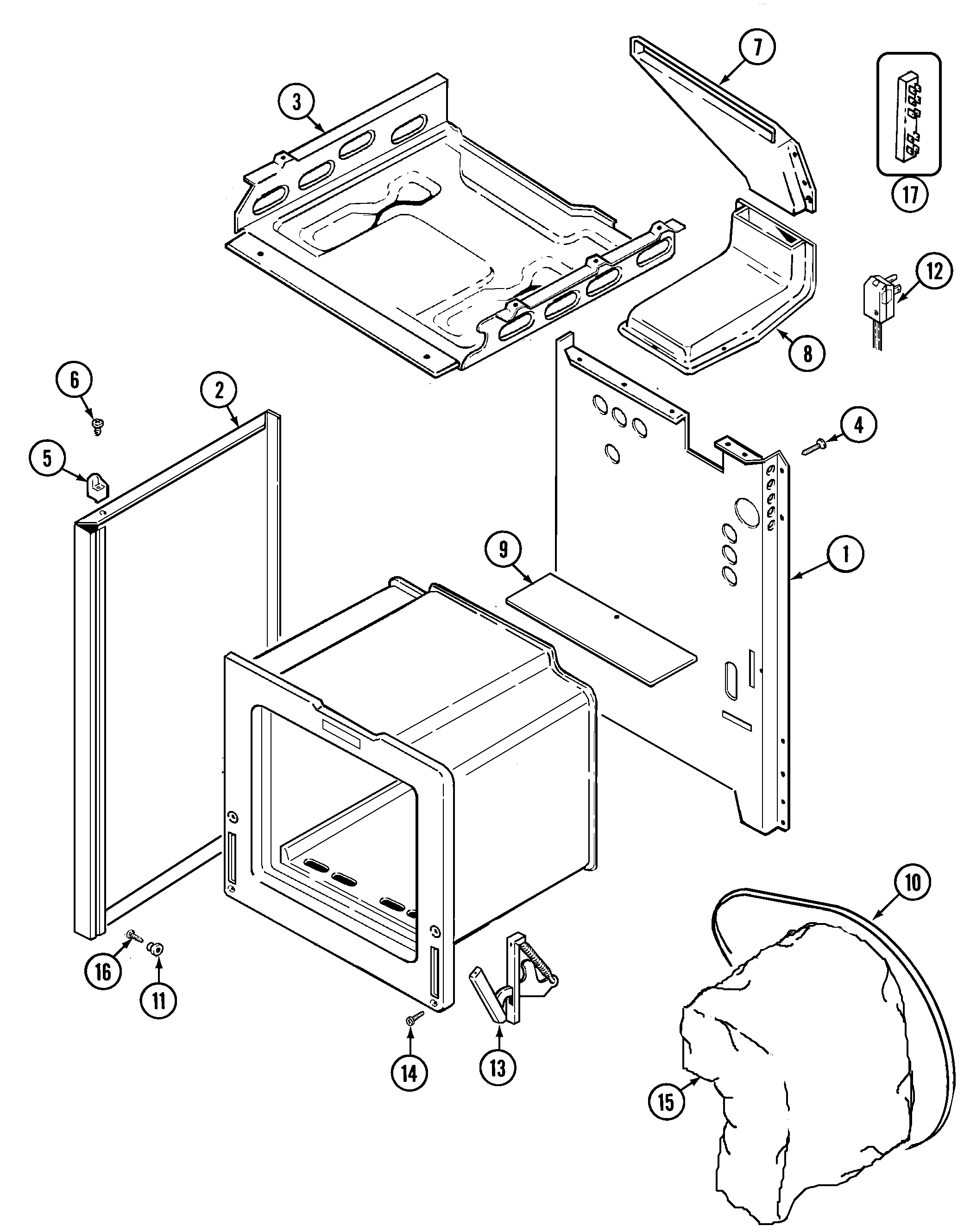 Magic Chef 3127WTV body diagram
