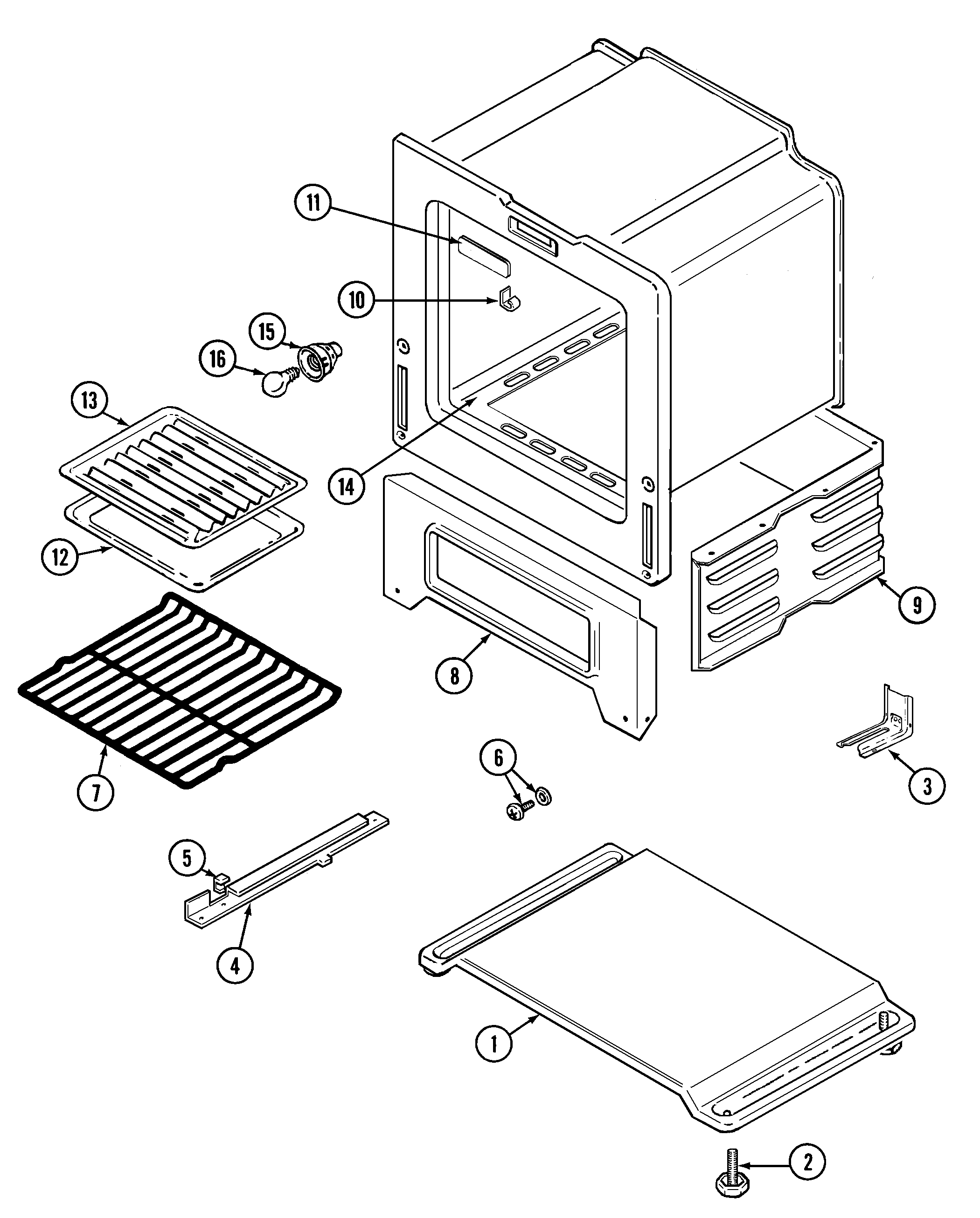 Magic Chef 3127WTV oven/base diagram