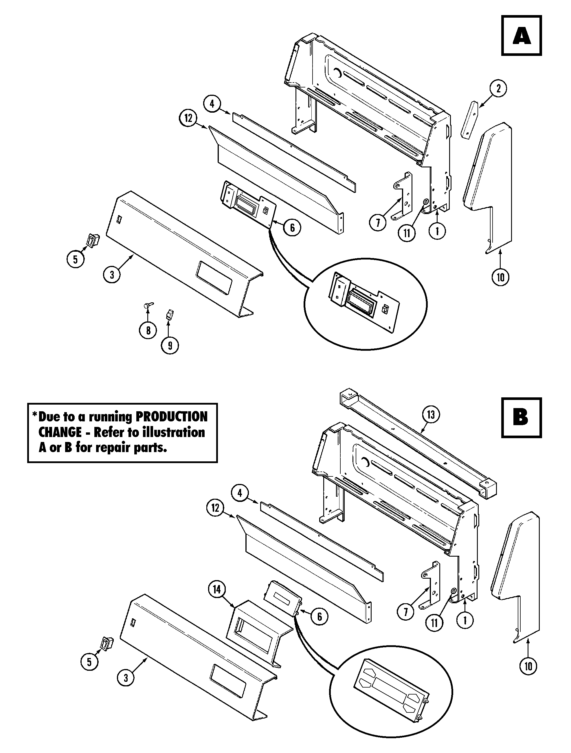 Magic Chef 3127WTV control panel diagram