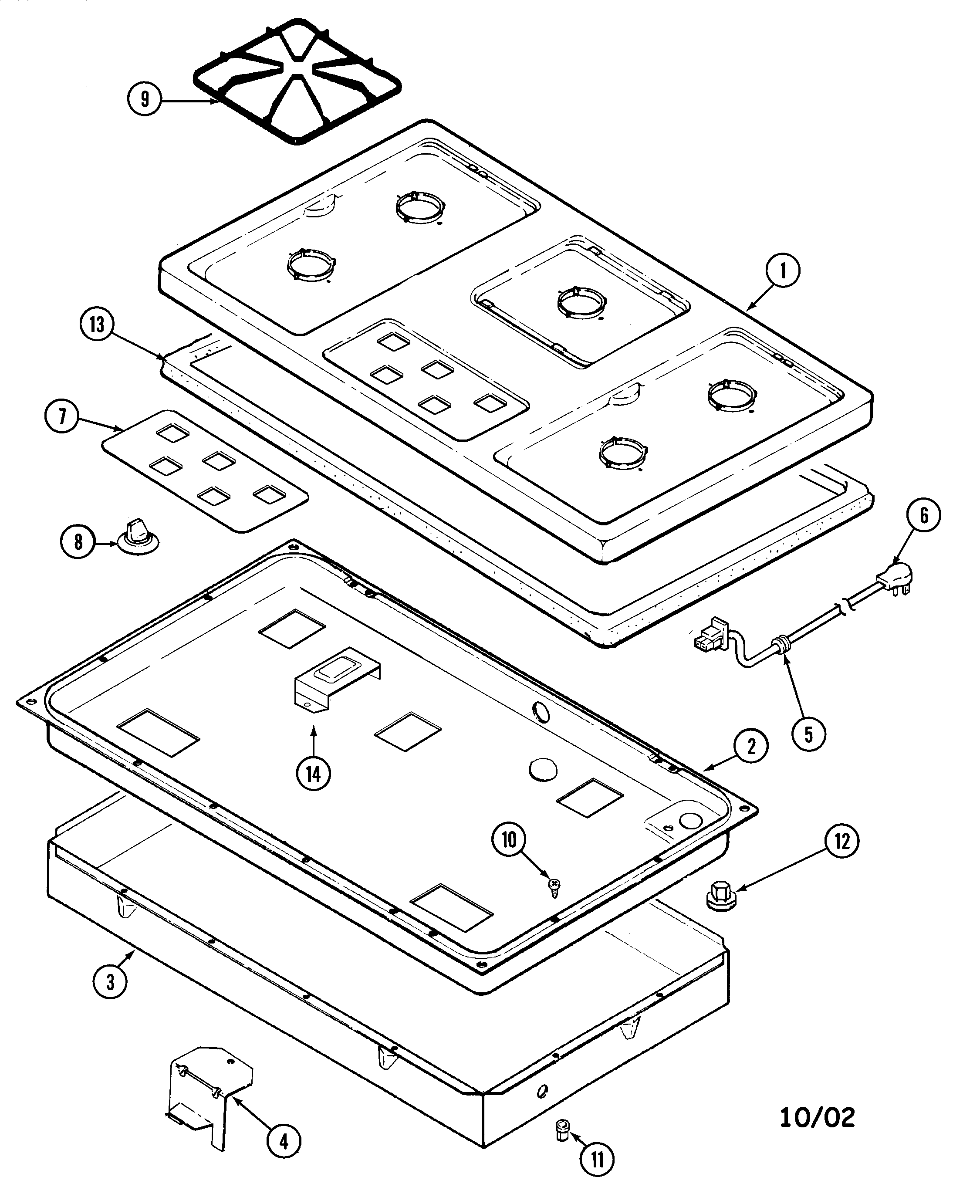 Magic Chef 8351VS top assembly diagram