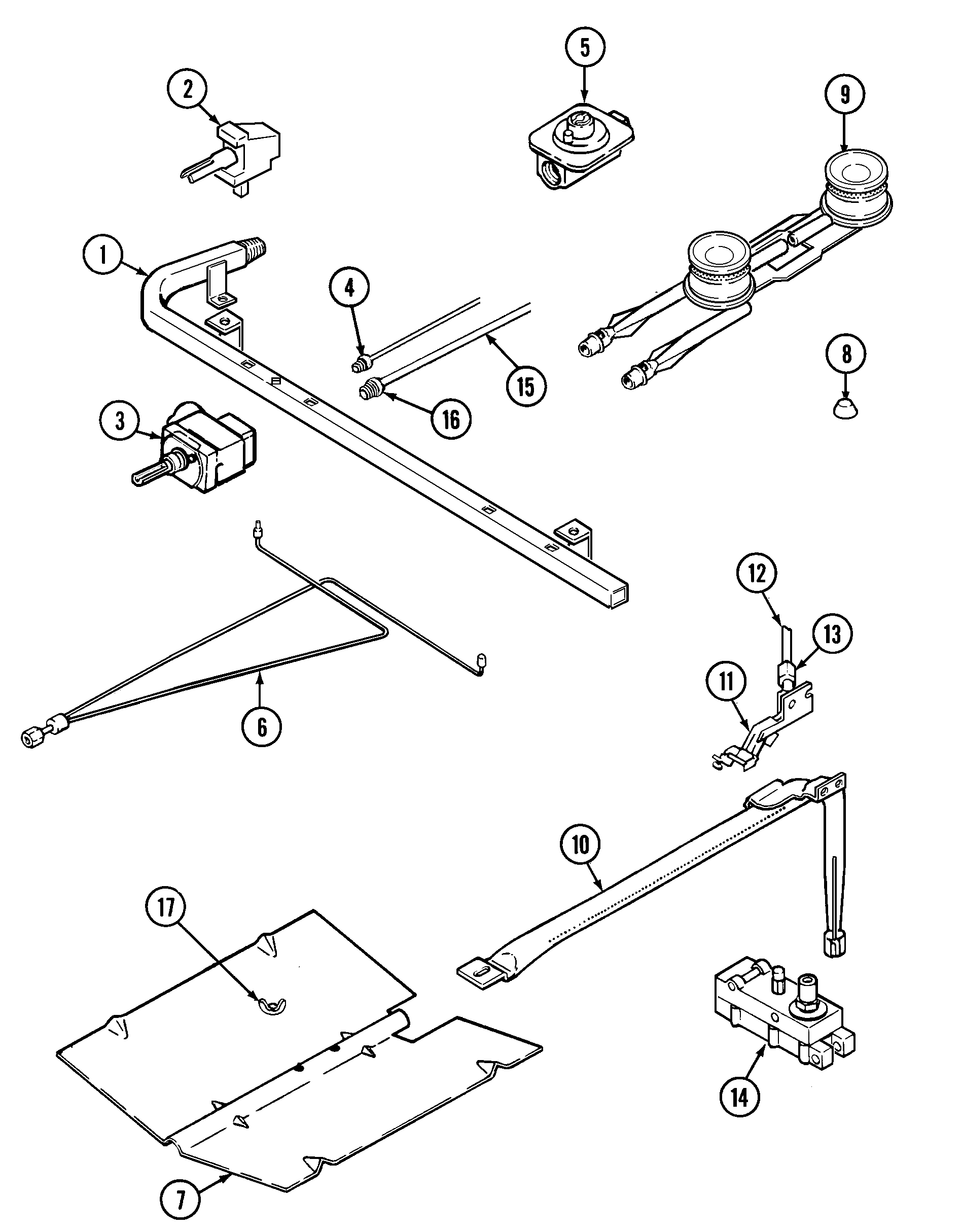 Crosley C31100SATP gas controls diagram
