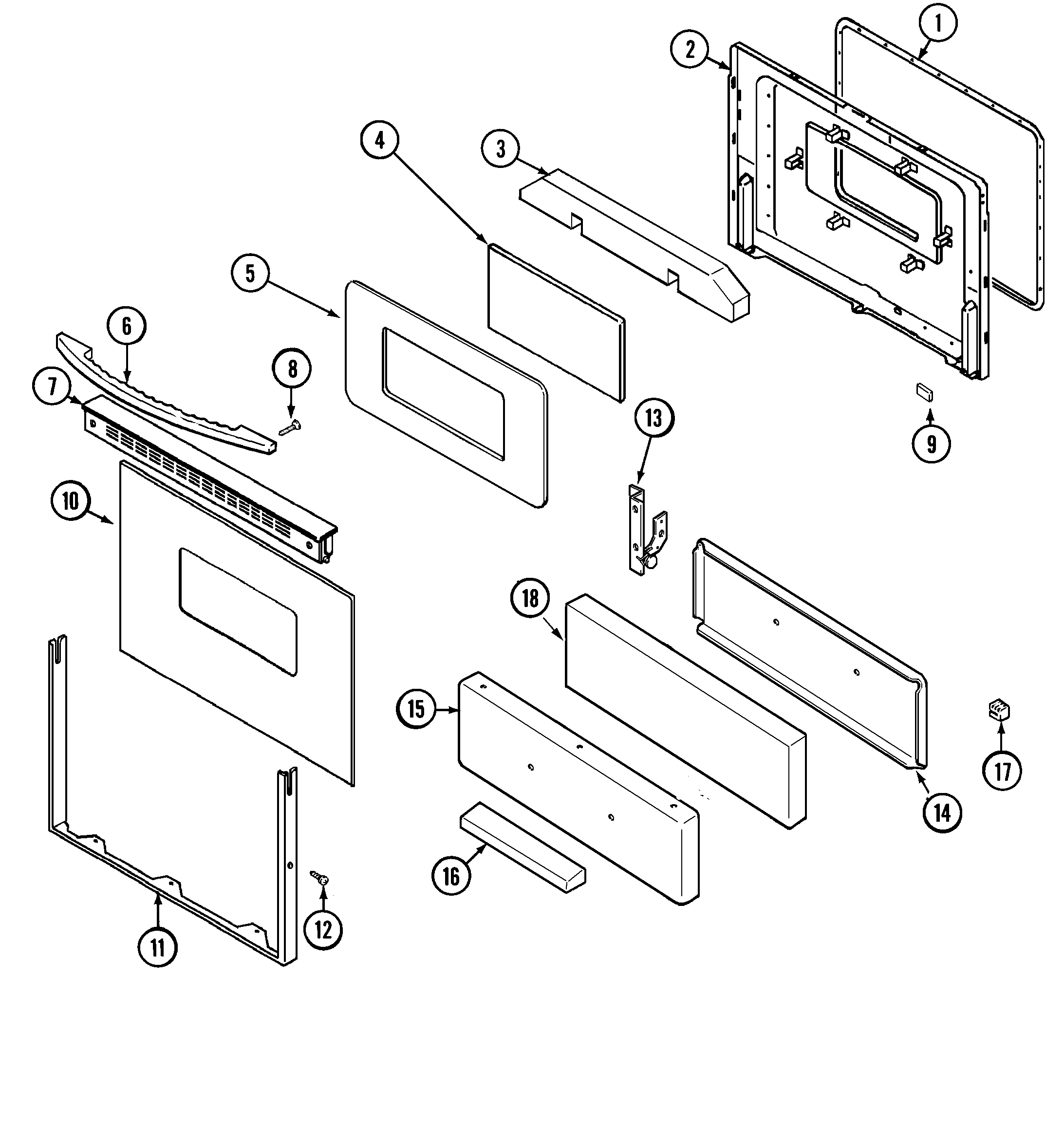 Maytag PGR4305CDH door/drawer diagram