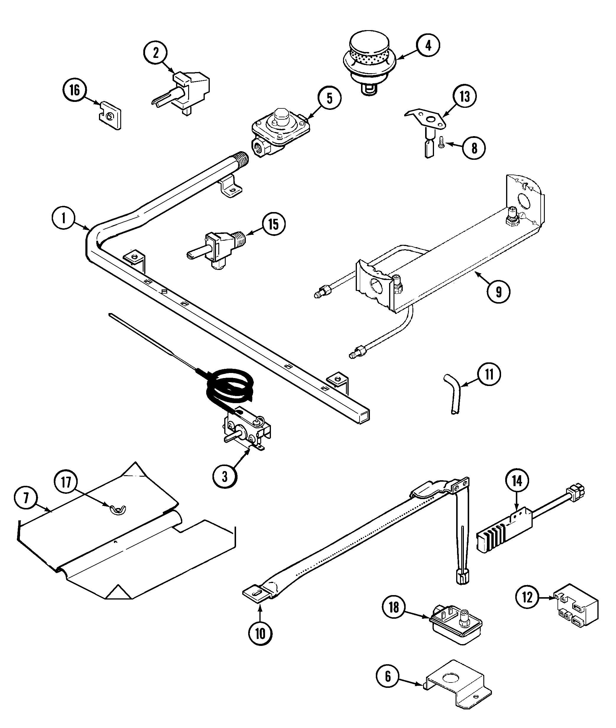 Maytag PGR4202BDH gas controls diagram