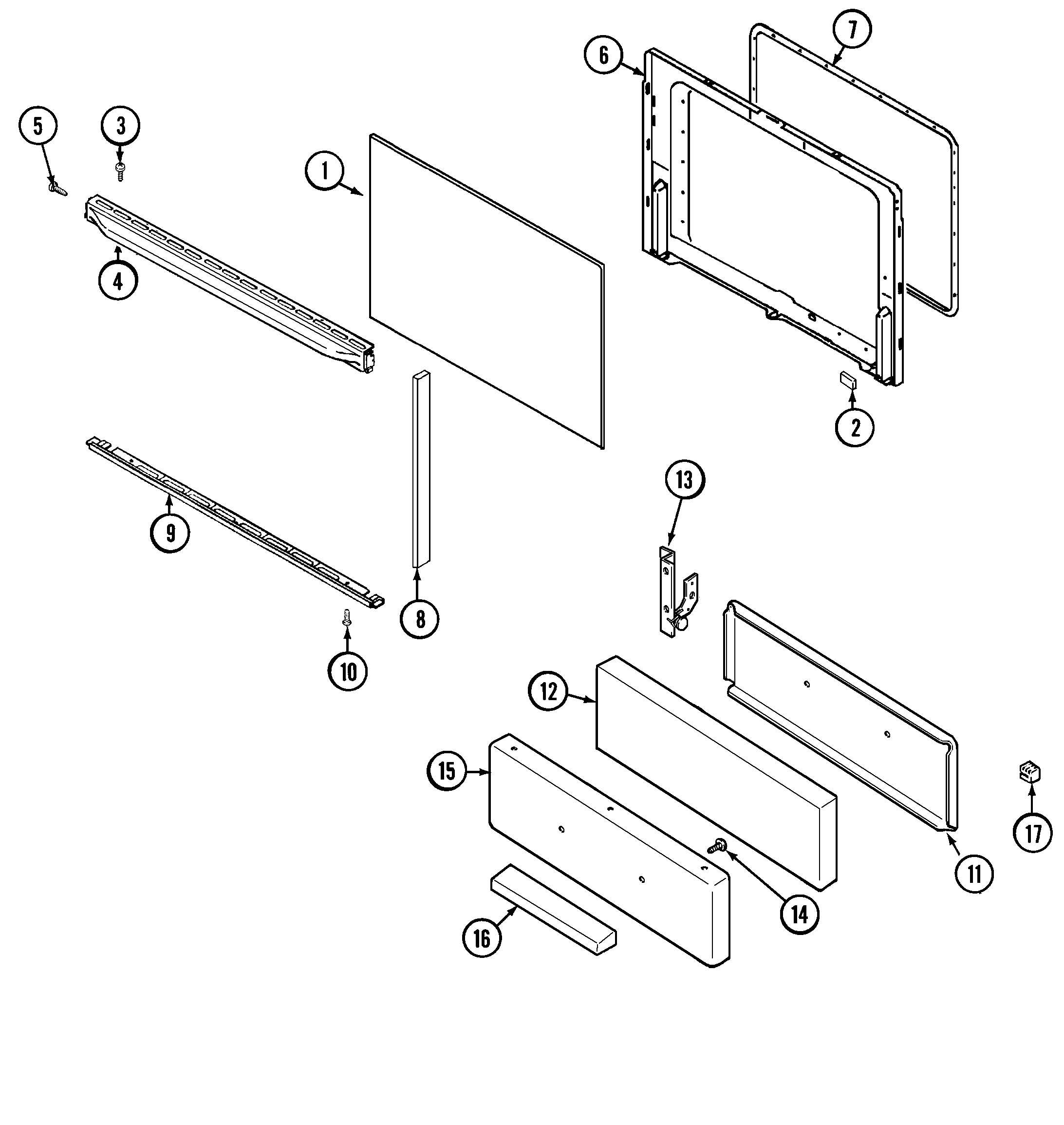 Maytag PGR4202BDH door/drawer diagram