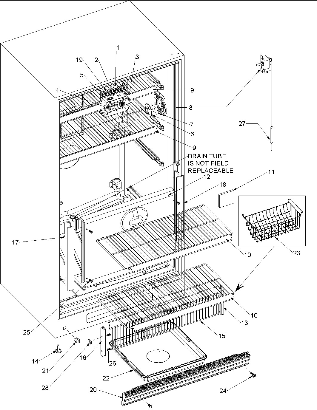 Amana AFU2067AW-PAFU2067AW0 cabinet assembly diagram
