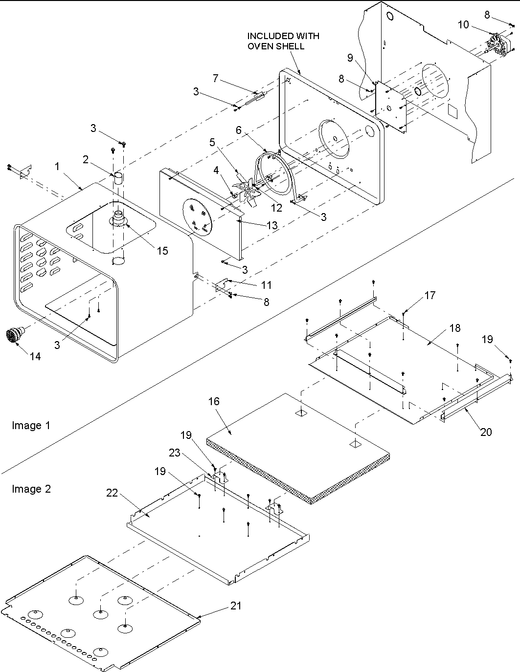Amana AOCS3040E-P1132375NE oven assy/bottom insulation diagram