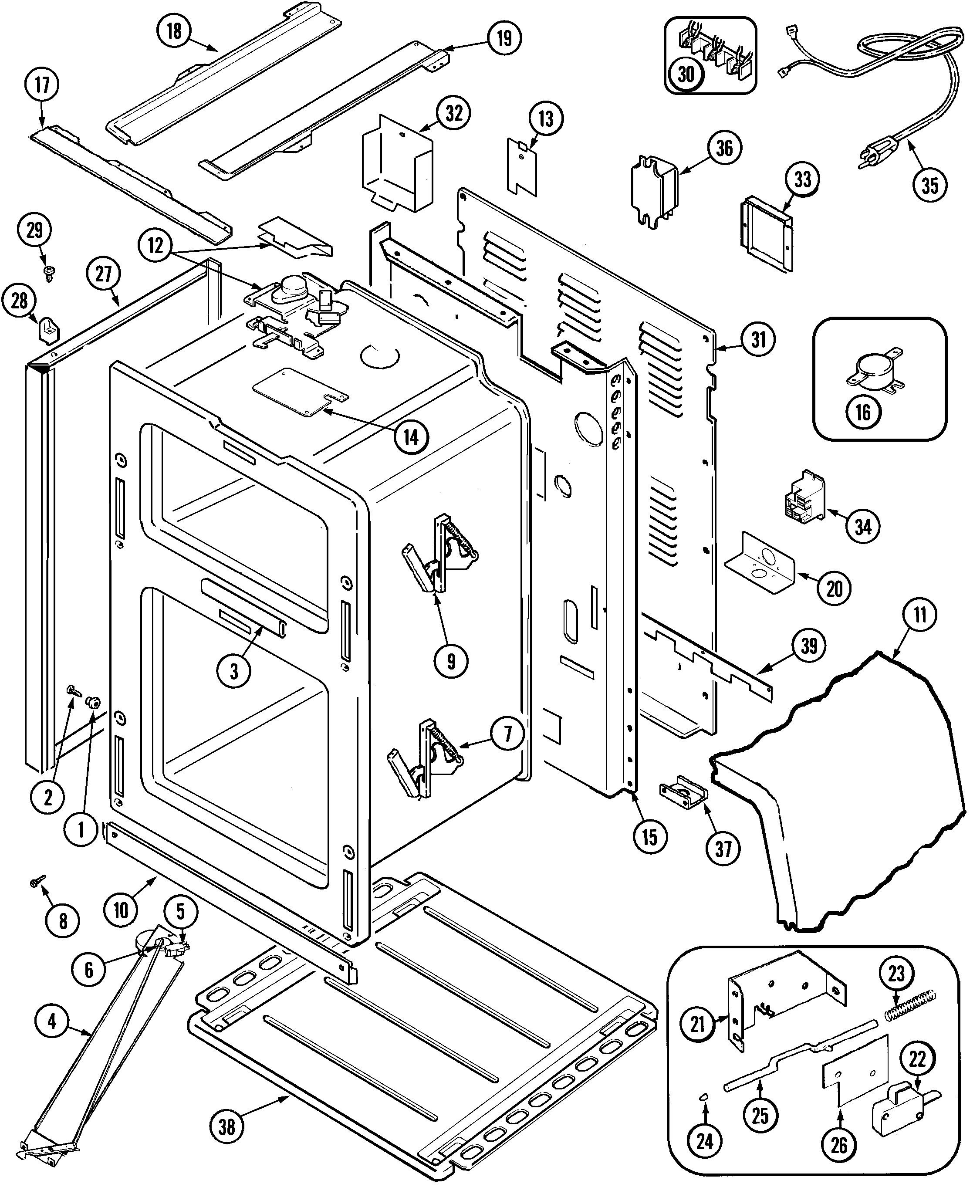Maytag MER6770ACQ body diagram