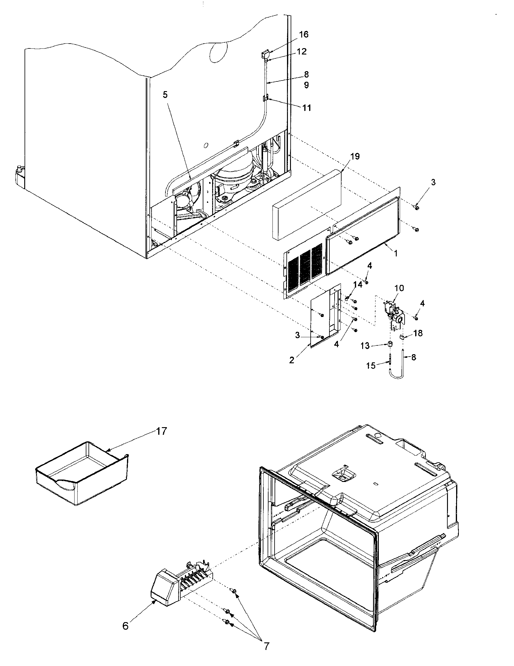 Kenmore 59672252200 cabinet back diagram