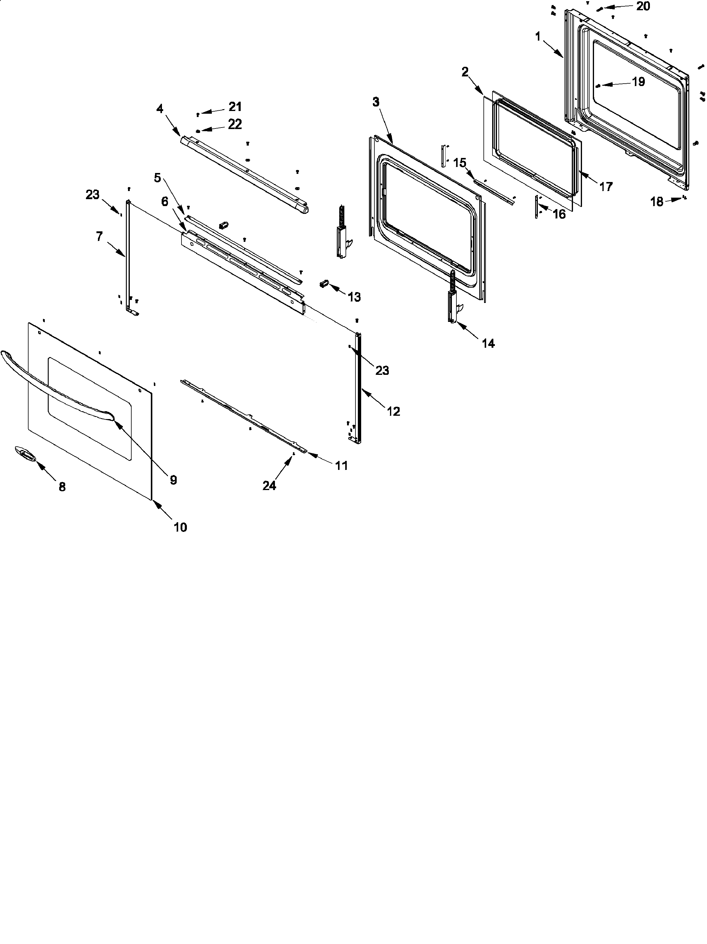 Amana ACF4205AK-PACF4205AK1 oven door diagram