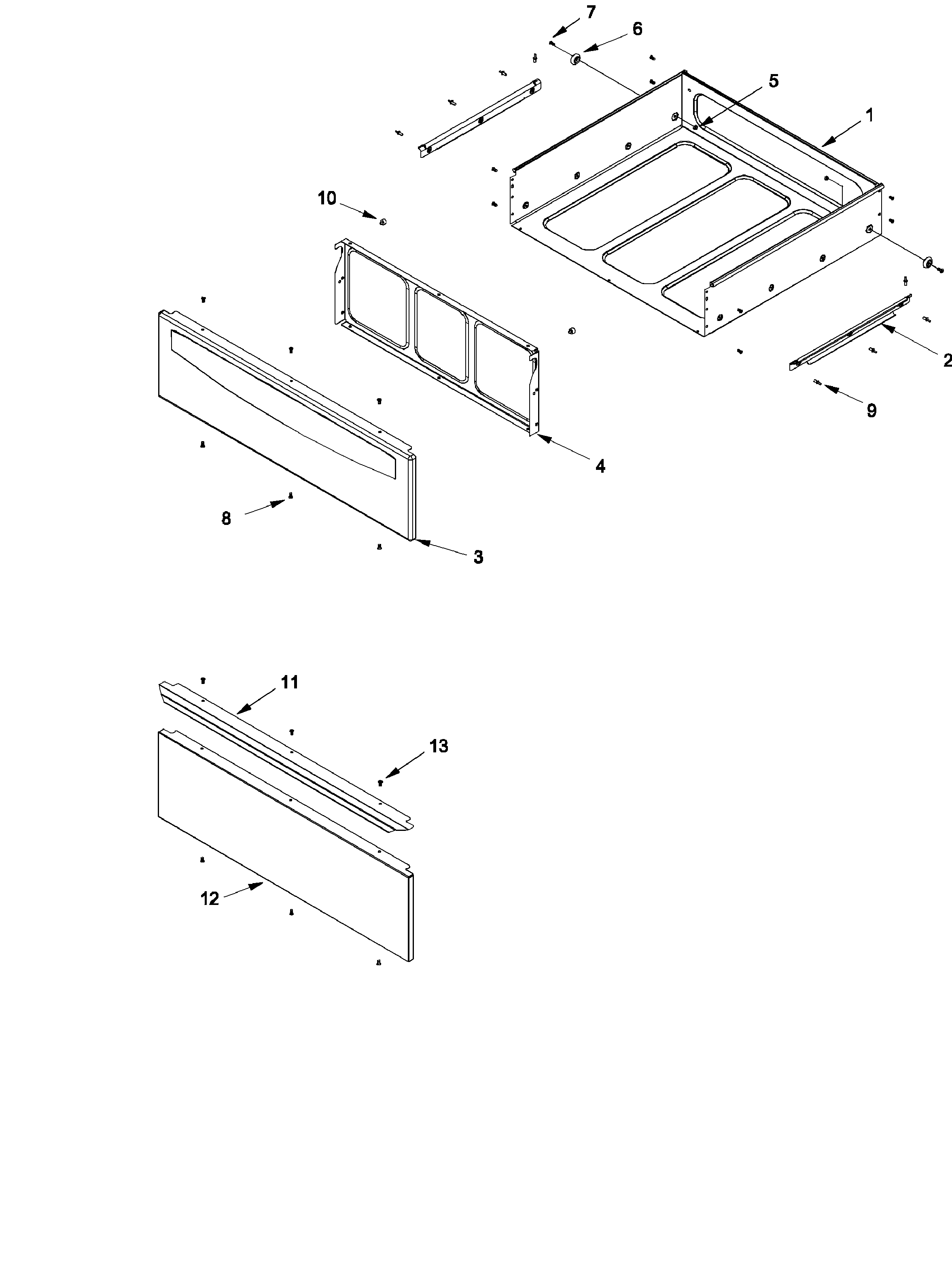 Amana ACF4205AK-PACF4205AK1 storage drawer diagram