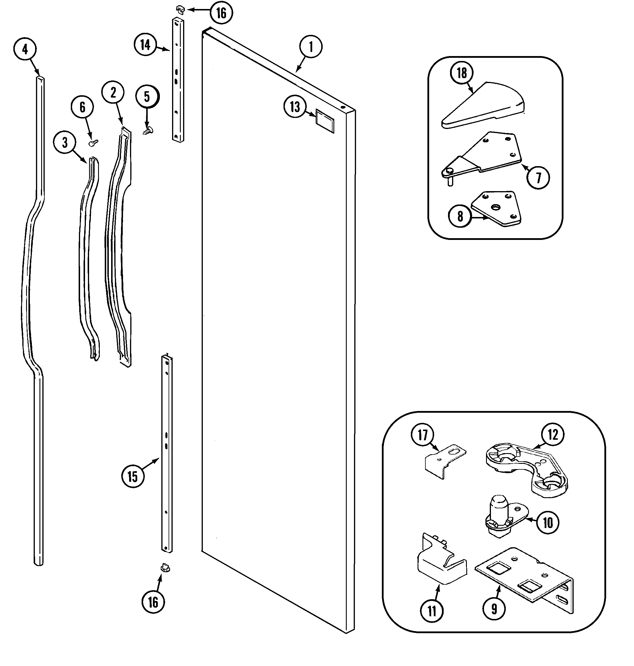 Maytag GS2326CEDW fresh food outer door diagram