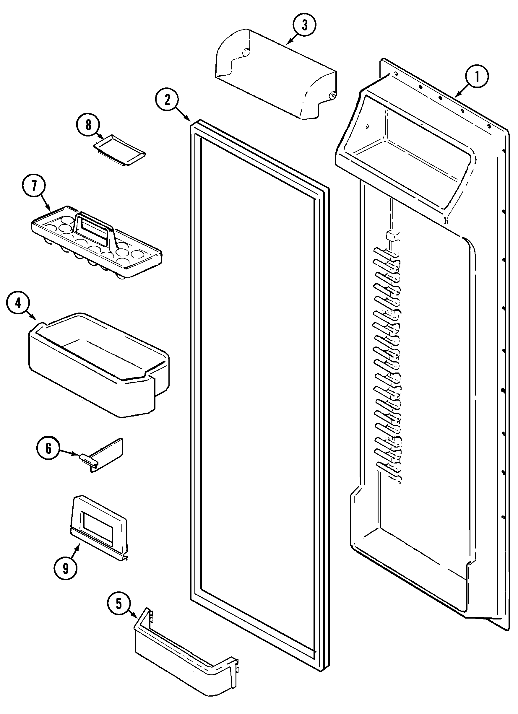 Maytag GS2326CEDW fresh food inner door diagram
