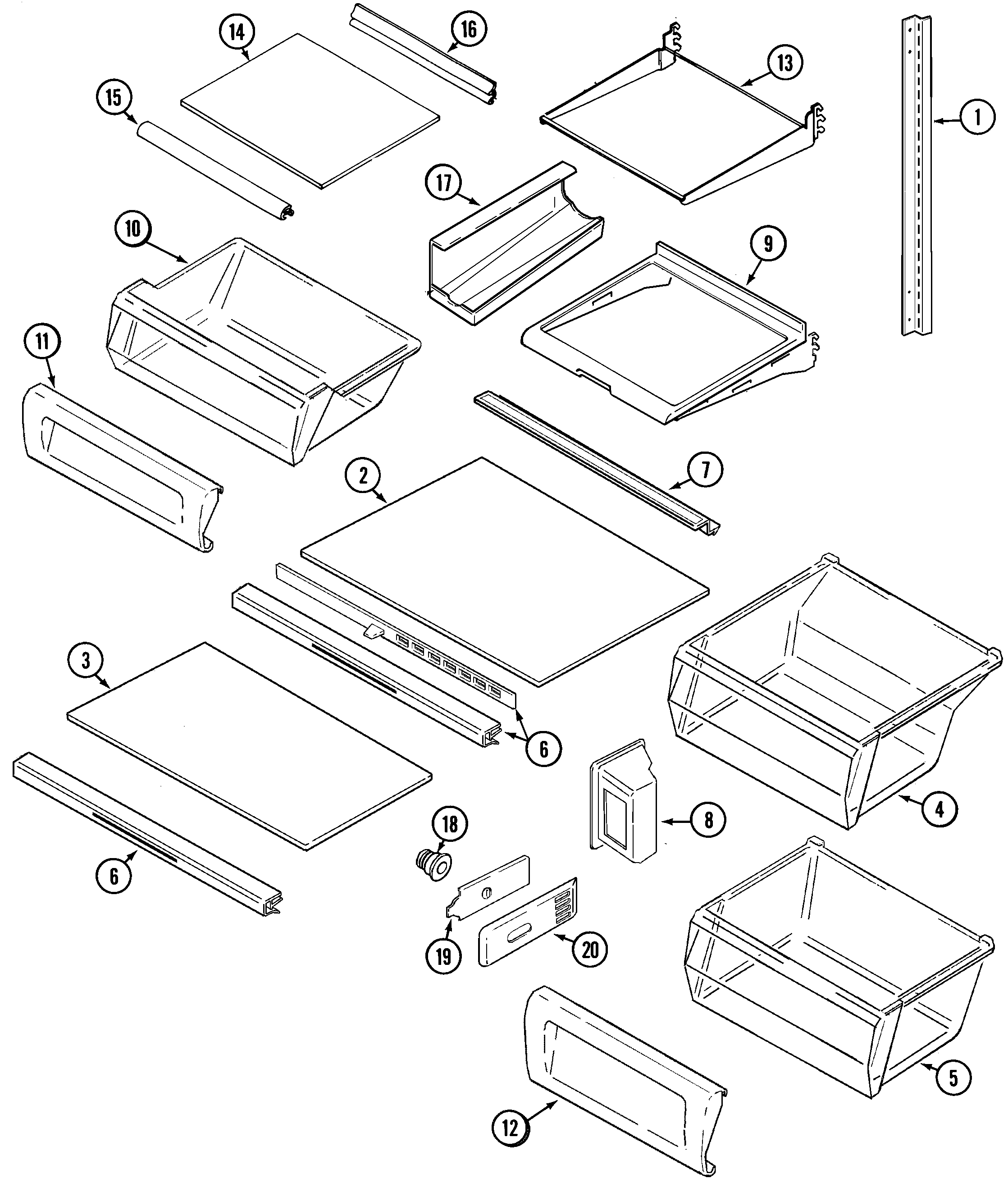 Maytag GS2526CEDB shelves & accessories (gs2526cedb) diagram