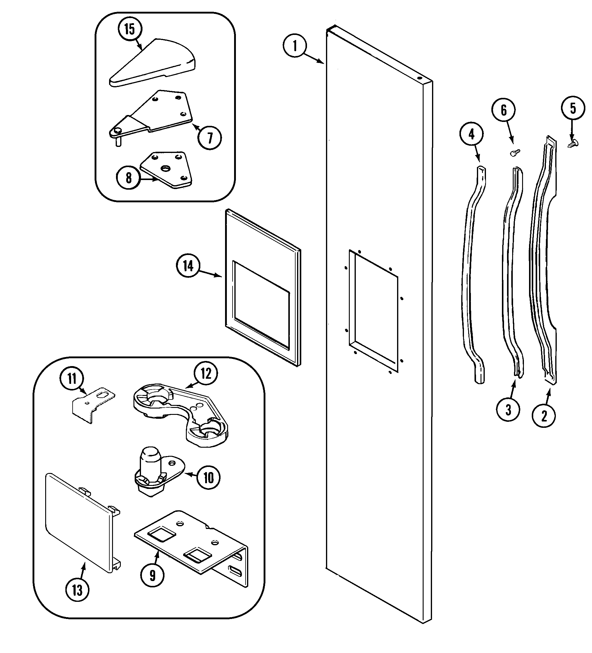 Maytag GS2124IDEW freezer outer door diagram