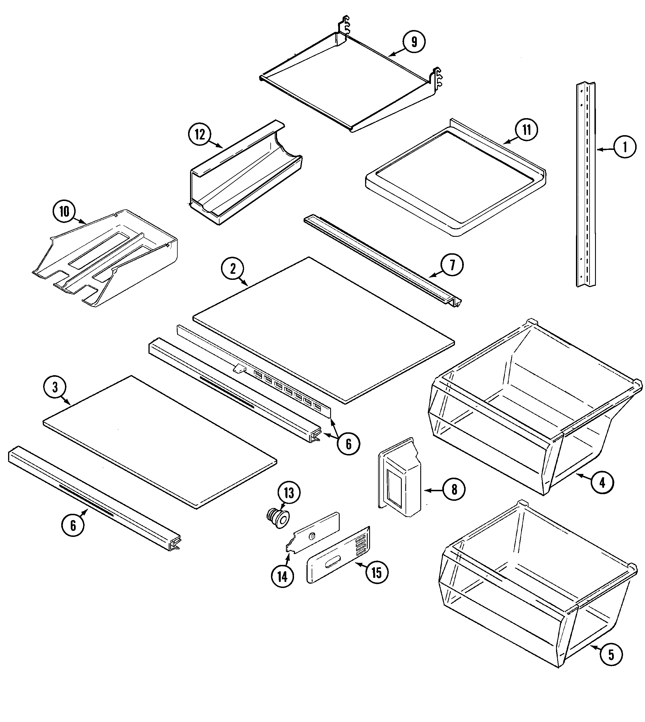 Hoover RS27D011 shelves & accessories diagram