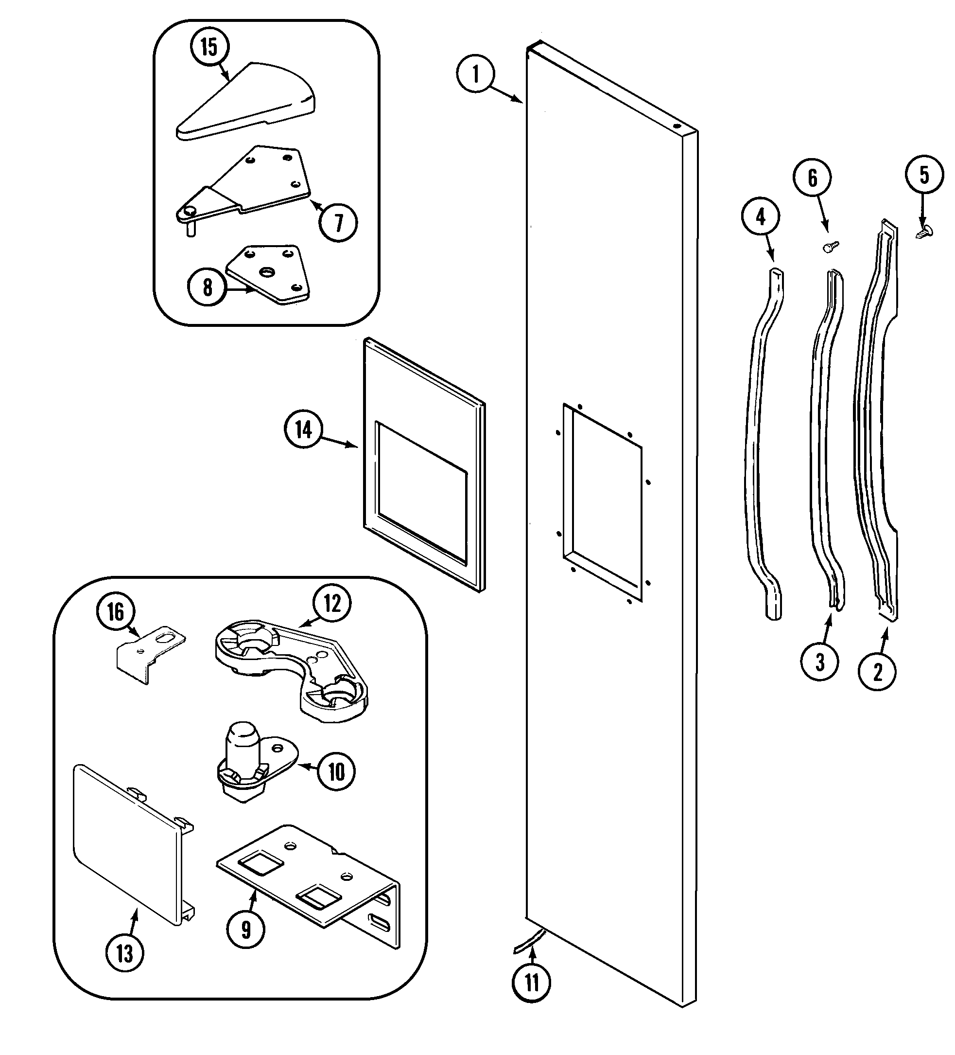 Maytag GS2121SDEW freezer outer door diagram