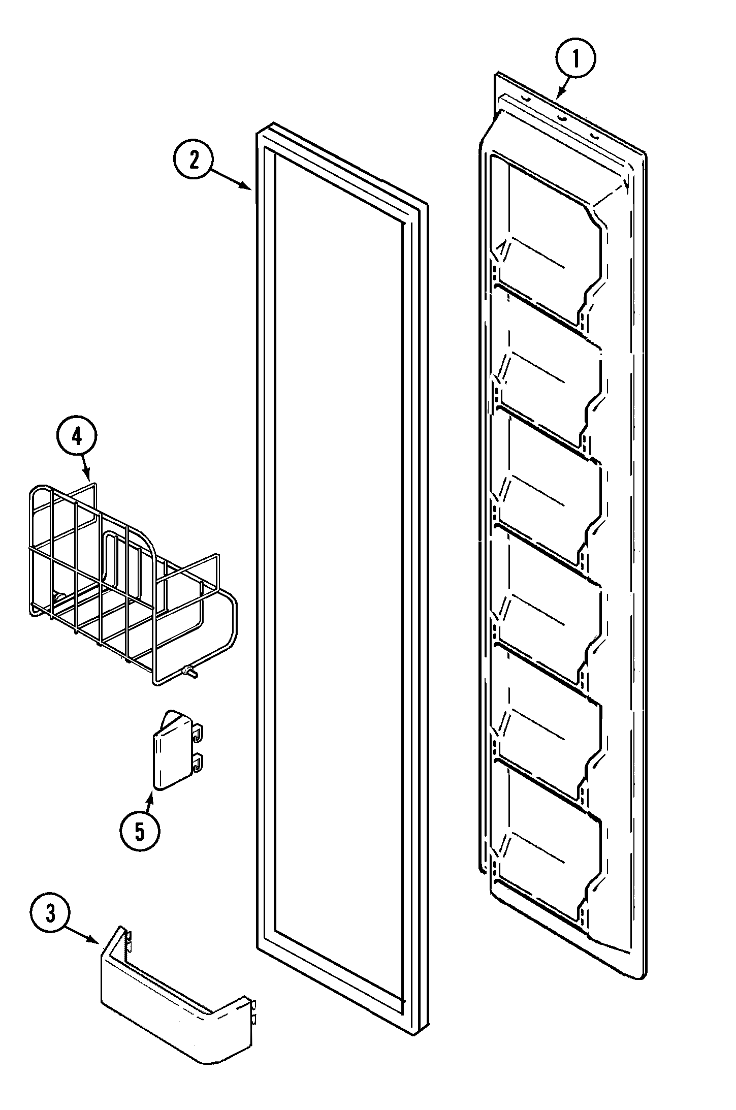 Maytag GS2387PKDA freezer inner door diagram