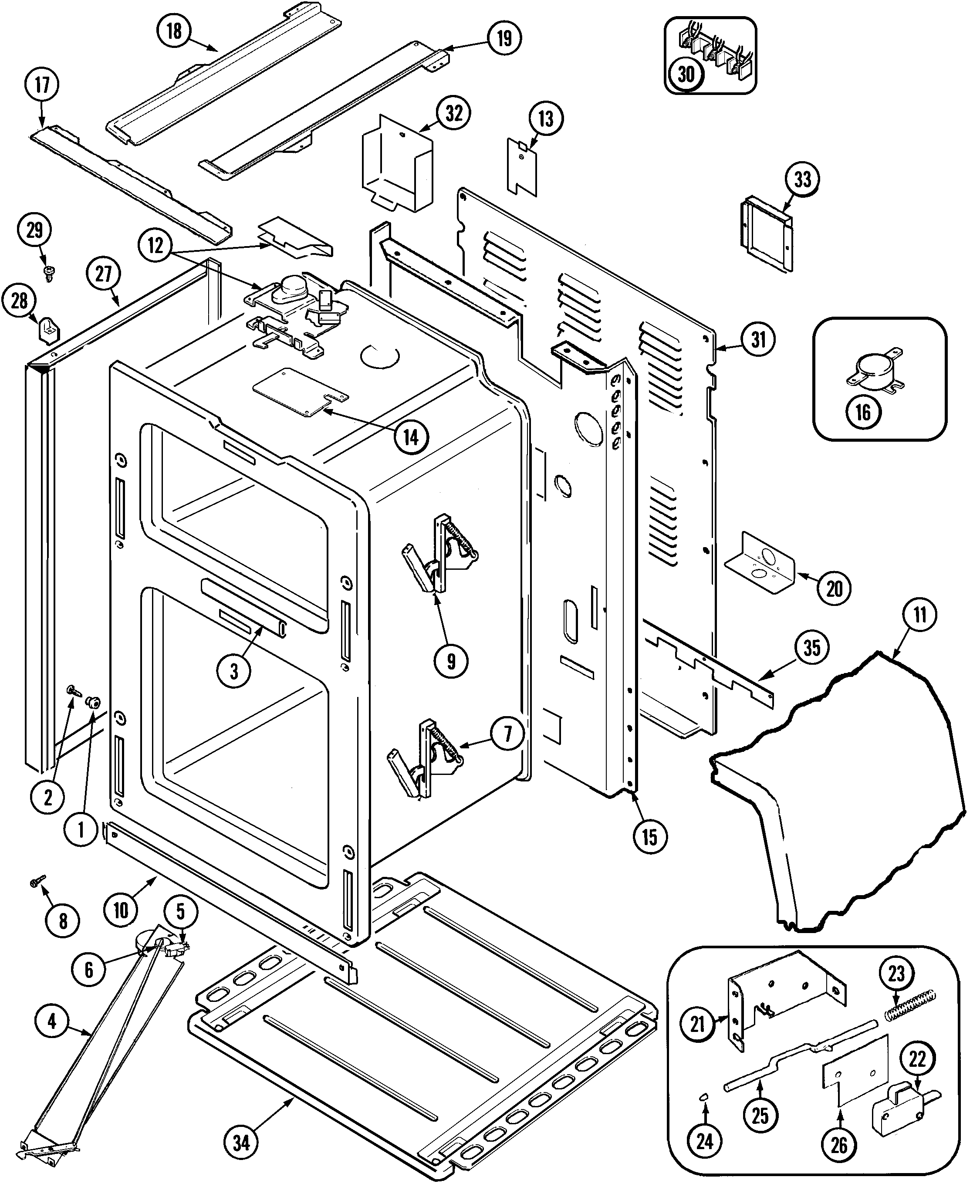 Maytag MER6771AAQ body diagram