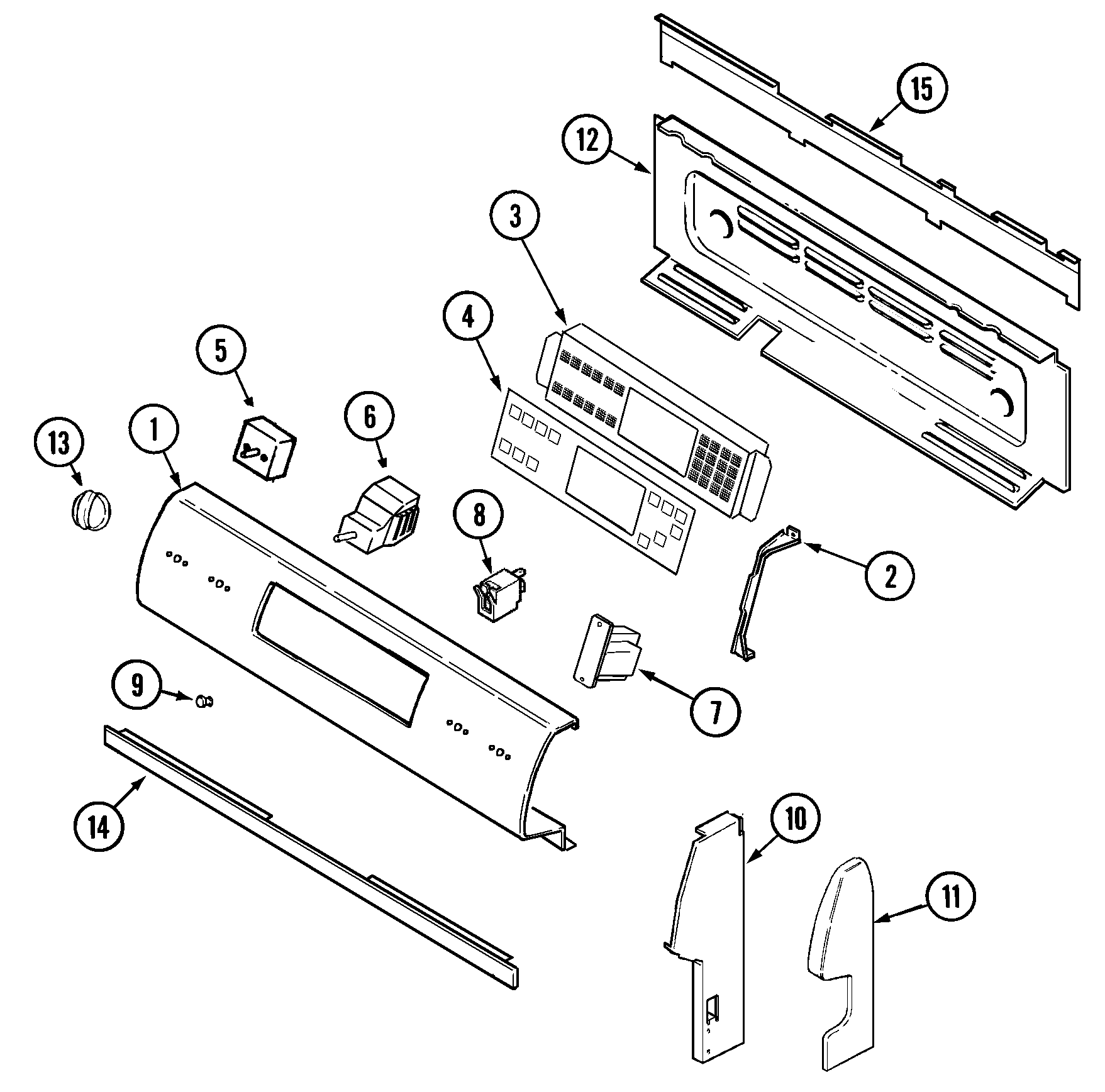 Maytag MER6771AAC control panel diagram