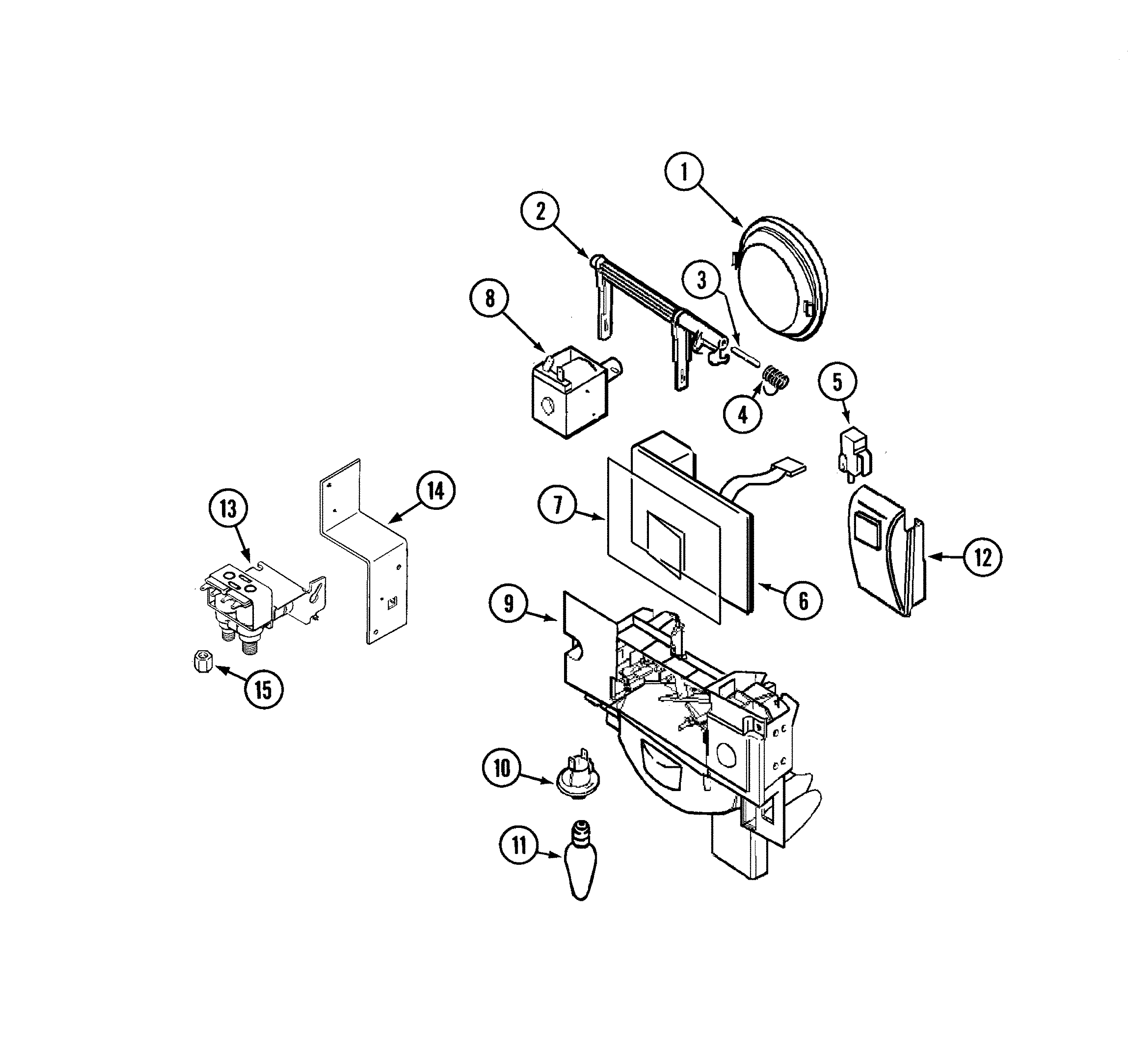 Maytag 61004756 fountain bracket kit (230v-50/60hz) diagram
