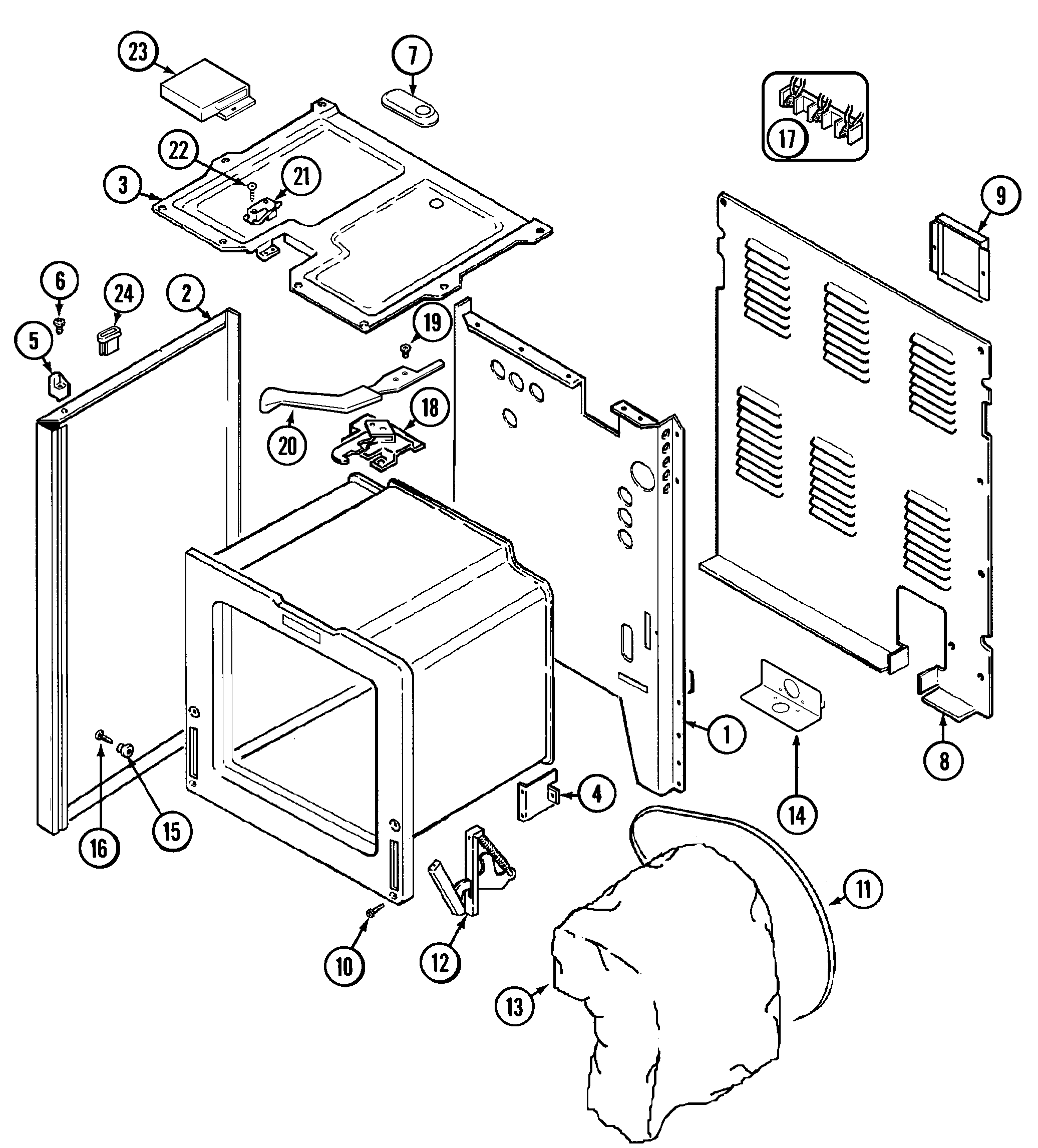 Maytag MER5510BAQ body diagram