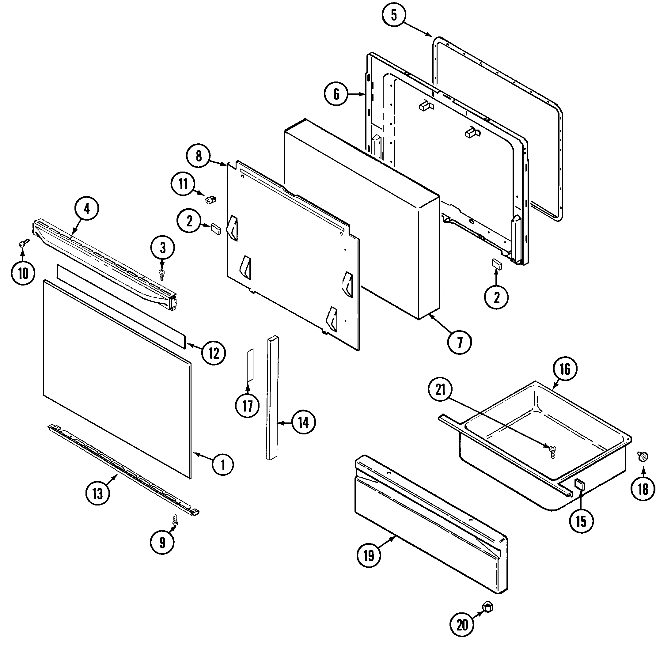 Maytag PER5502BAH door/drawer diagram