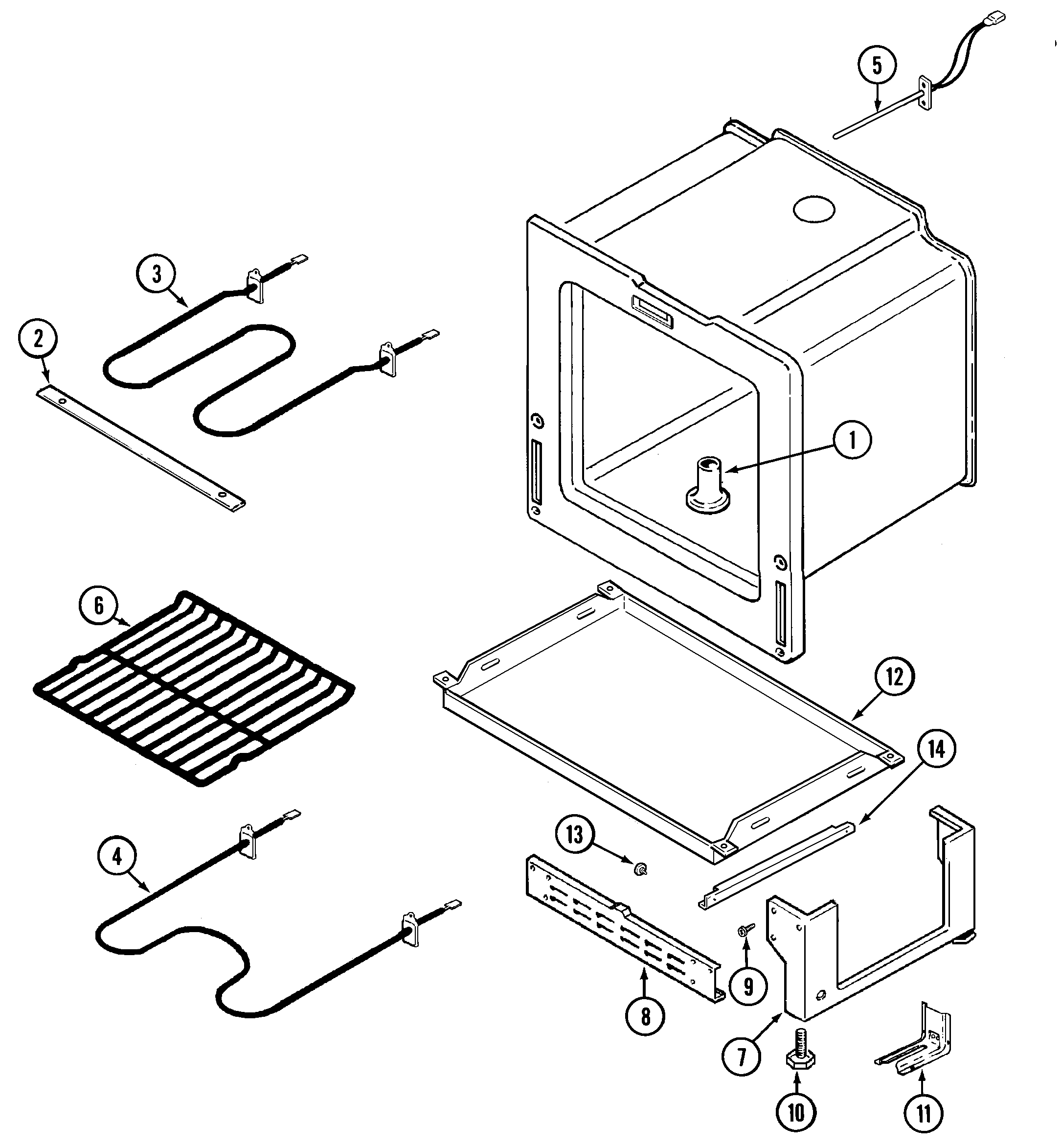 Maytag PER5502BAH oven/base diagram
