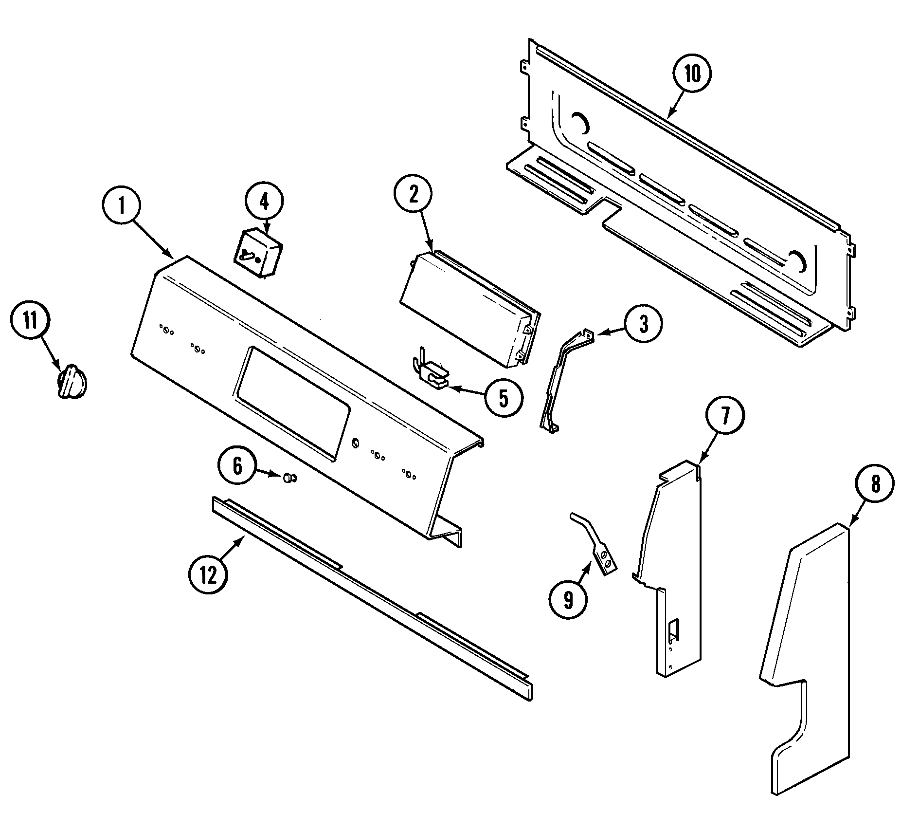 Maytag PER5502BAH control panel diagram