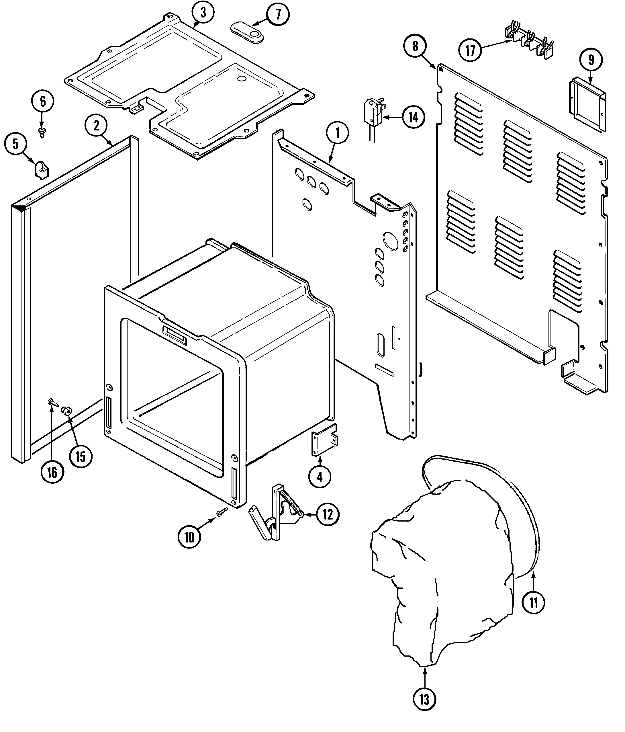 Maytag PER4310BCW body diagram