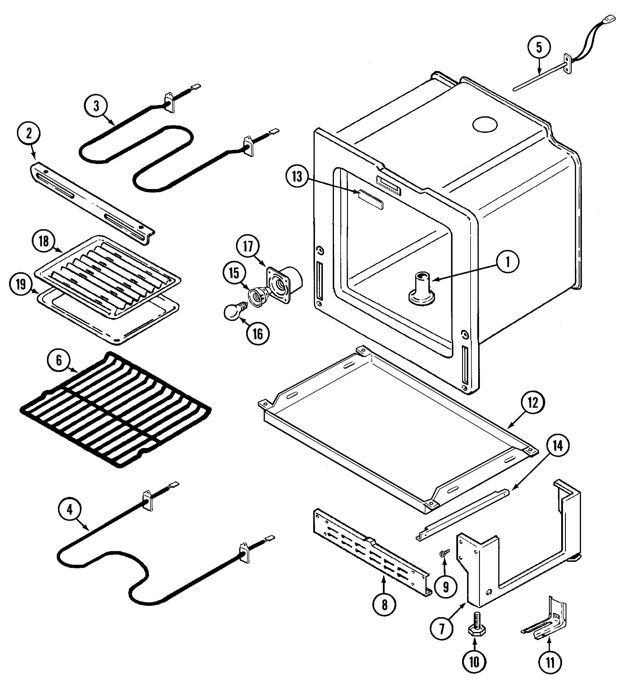 Maytag PER4310BCW oven/base diagram