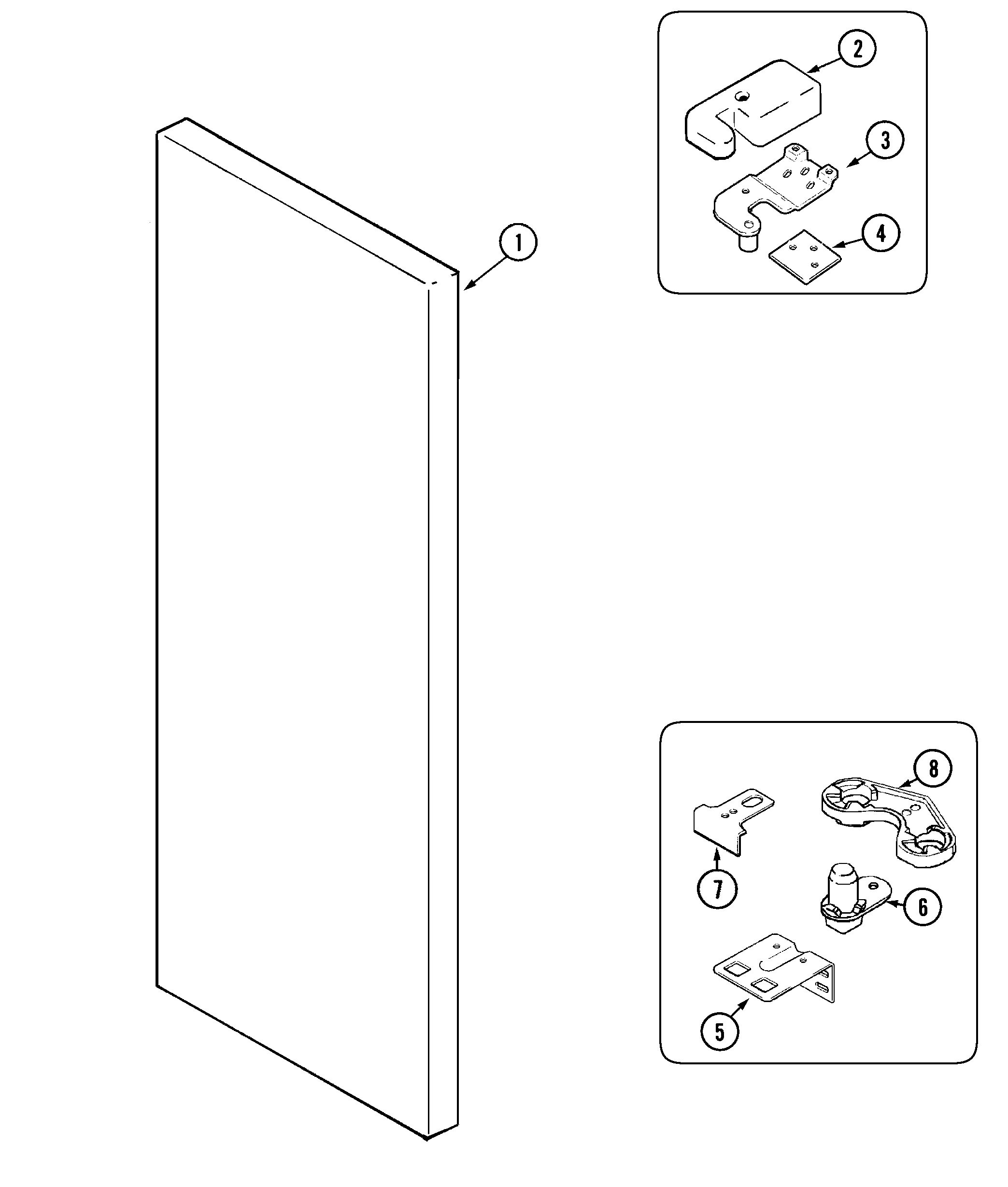 Maytag S60STRP fresh food outer door diagram