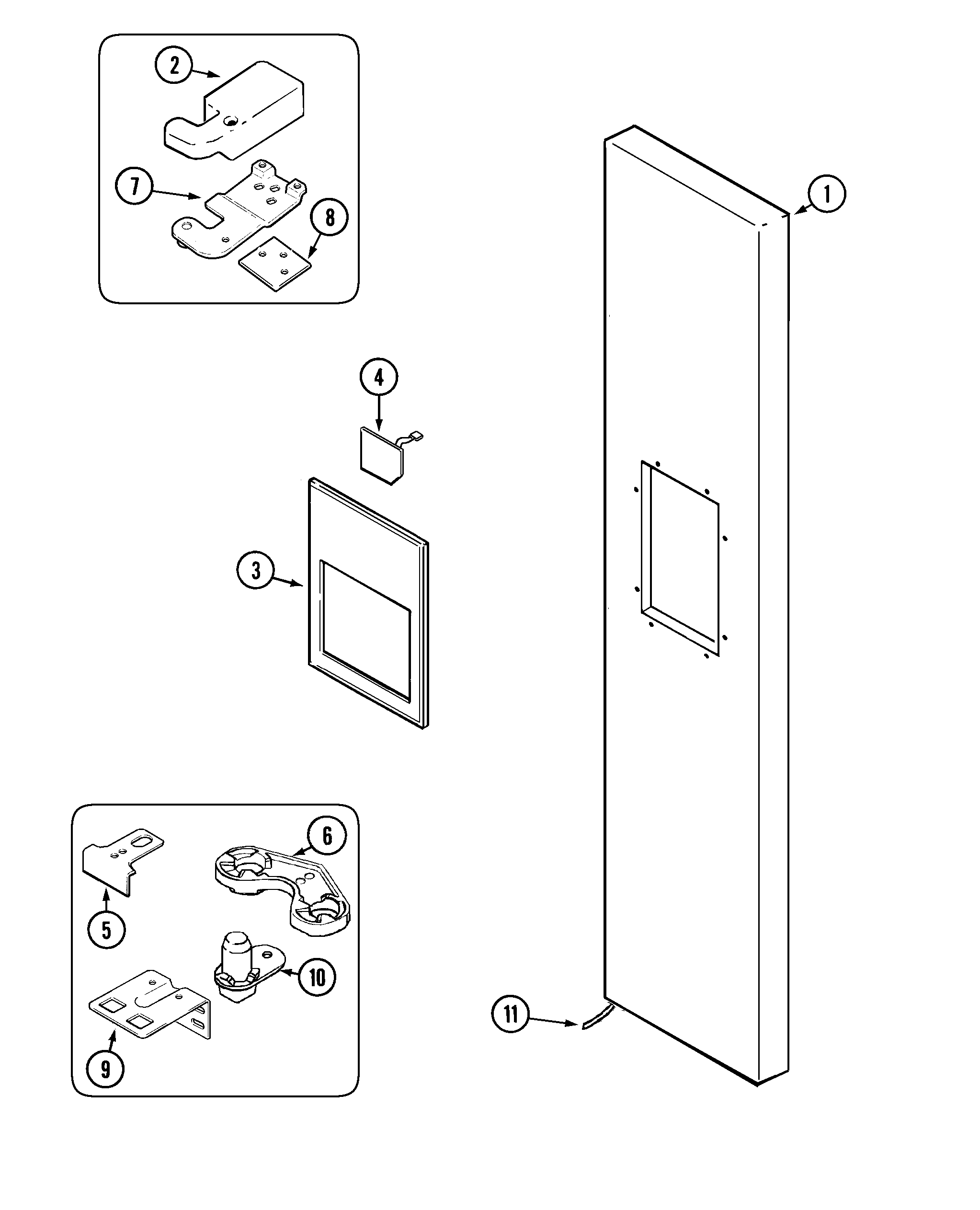 Maytag S60STRP freezer outer door diagram