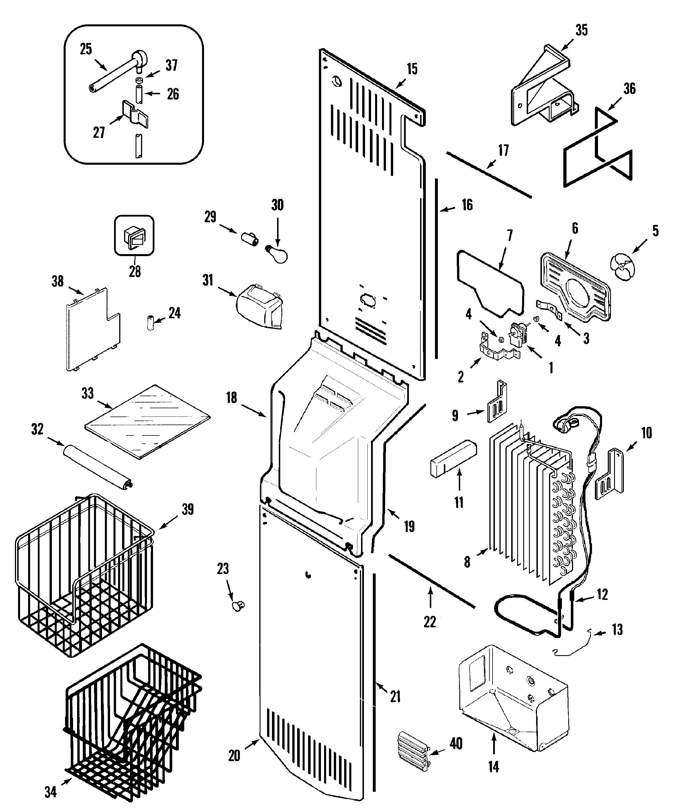 Maytag GC2229GEHB freezer compartment diagram
