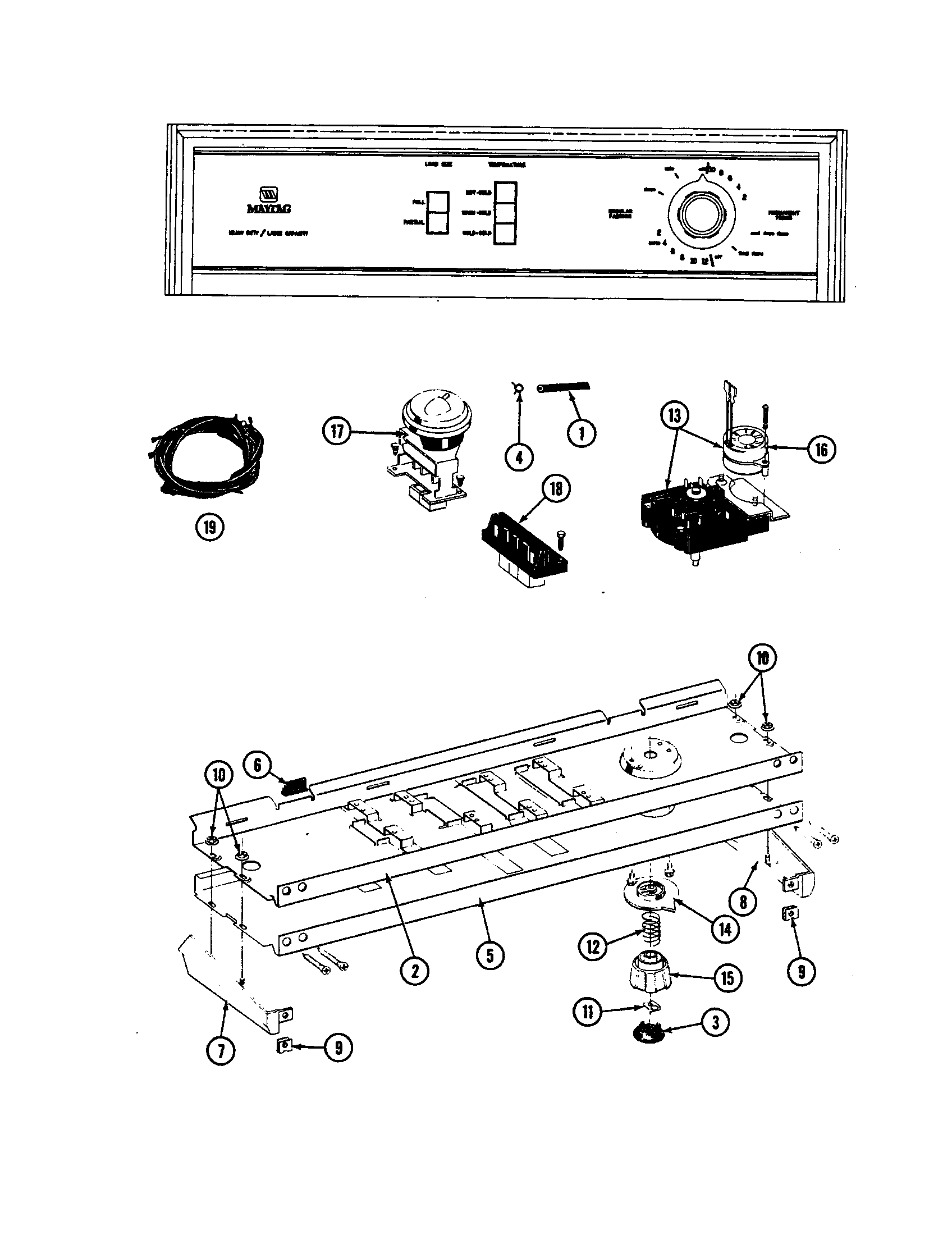 Maytag LAT5000AAW control panel diagram
