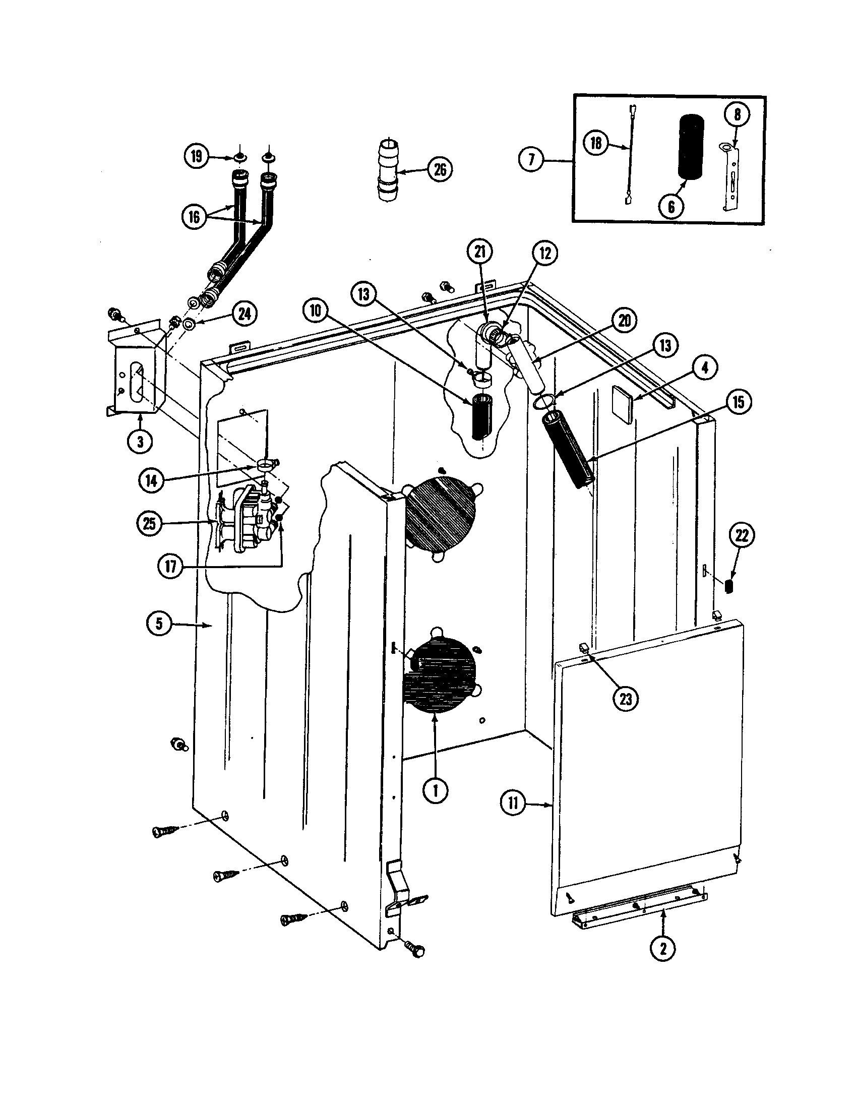 Maytag LAT5000AAW cabinet diagram