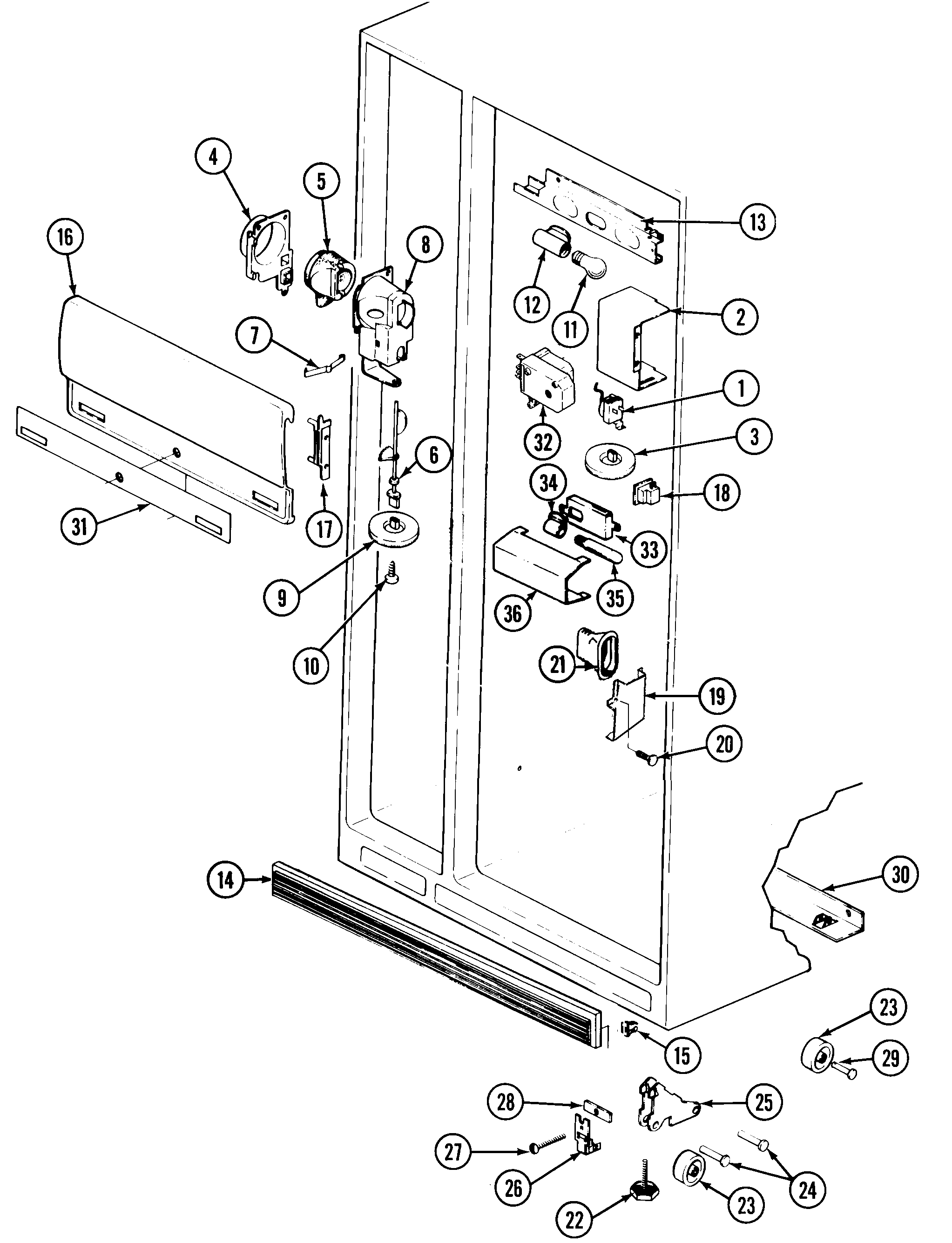 Jenn-Air JRSDE248TB fresh food compartment diagram