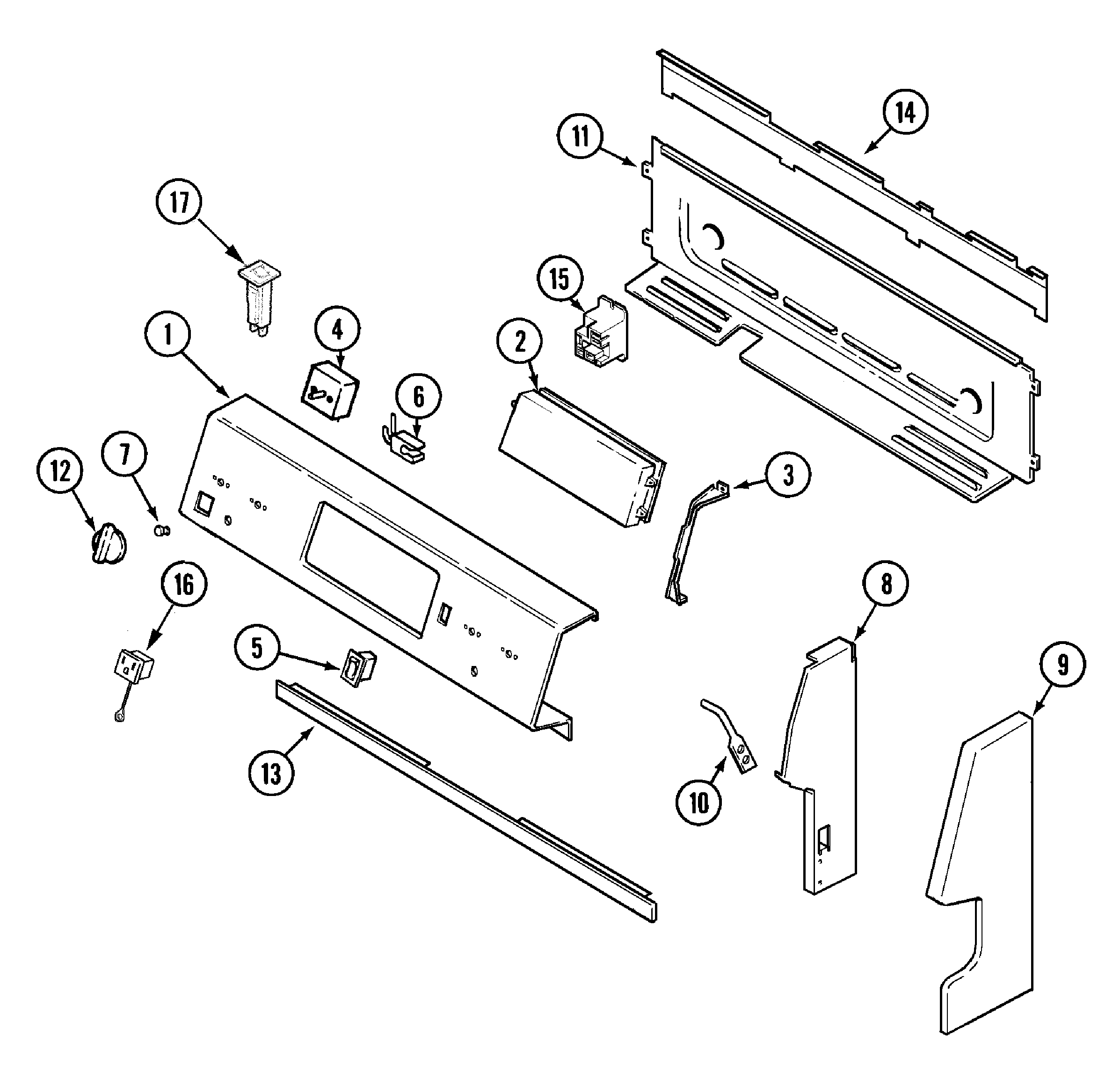 Maytag MER5570BCQ control panel diagram