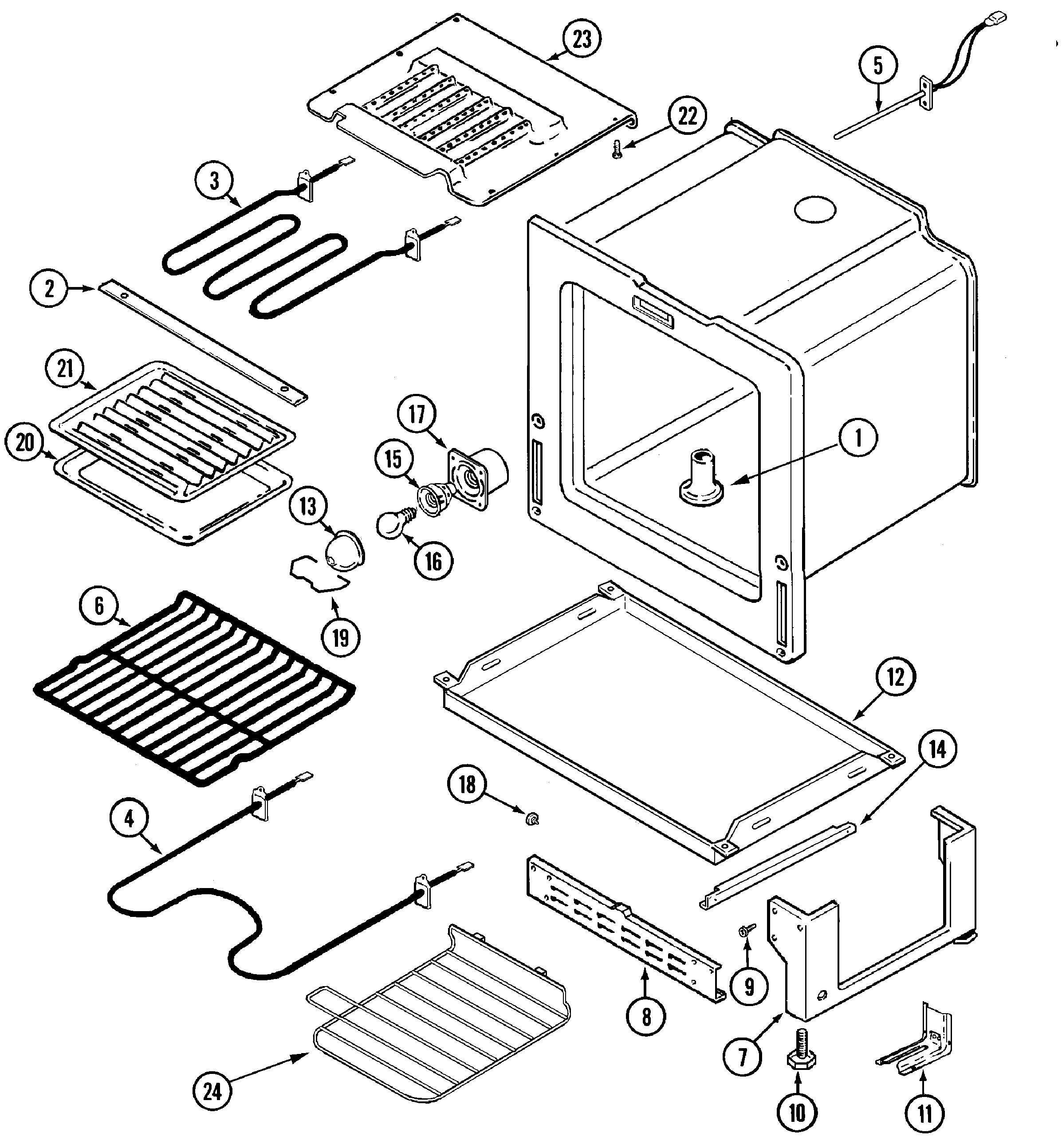 Maytag MER5570BCQ oven/base diagram