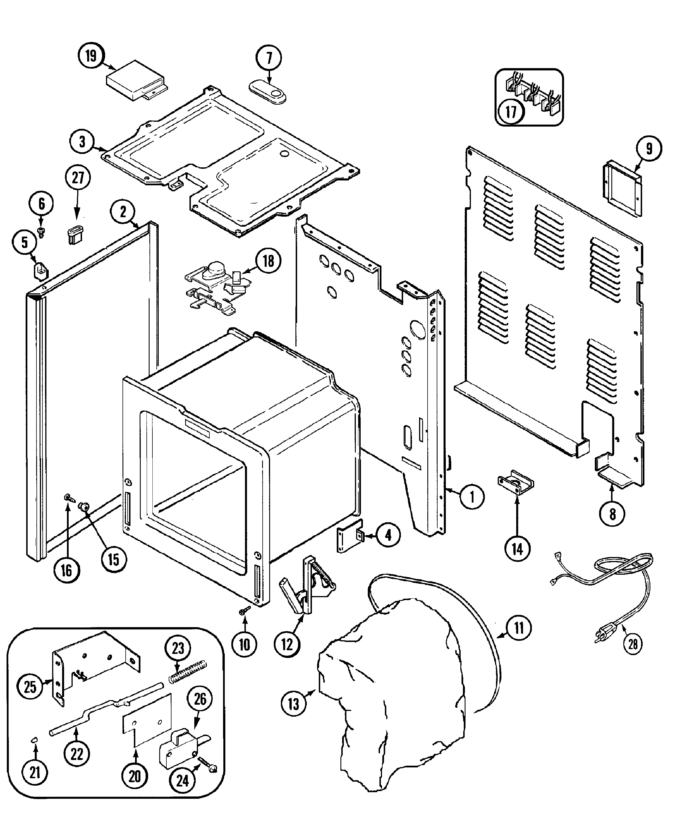 Maytag MER5570BCQ body diagram