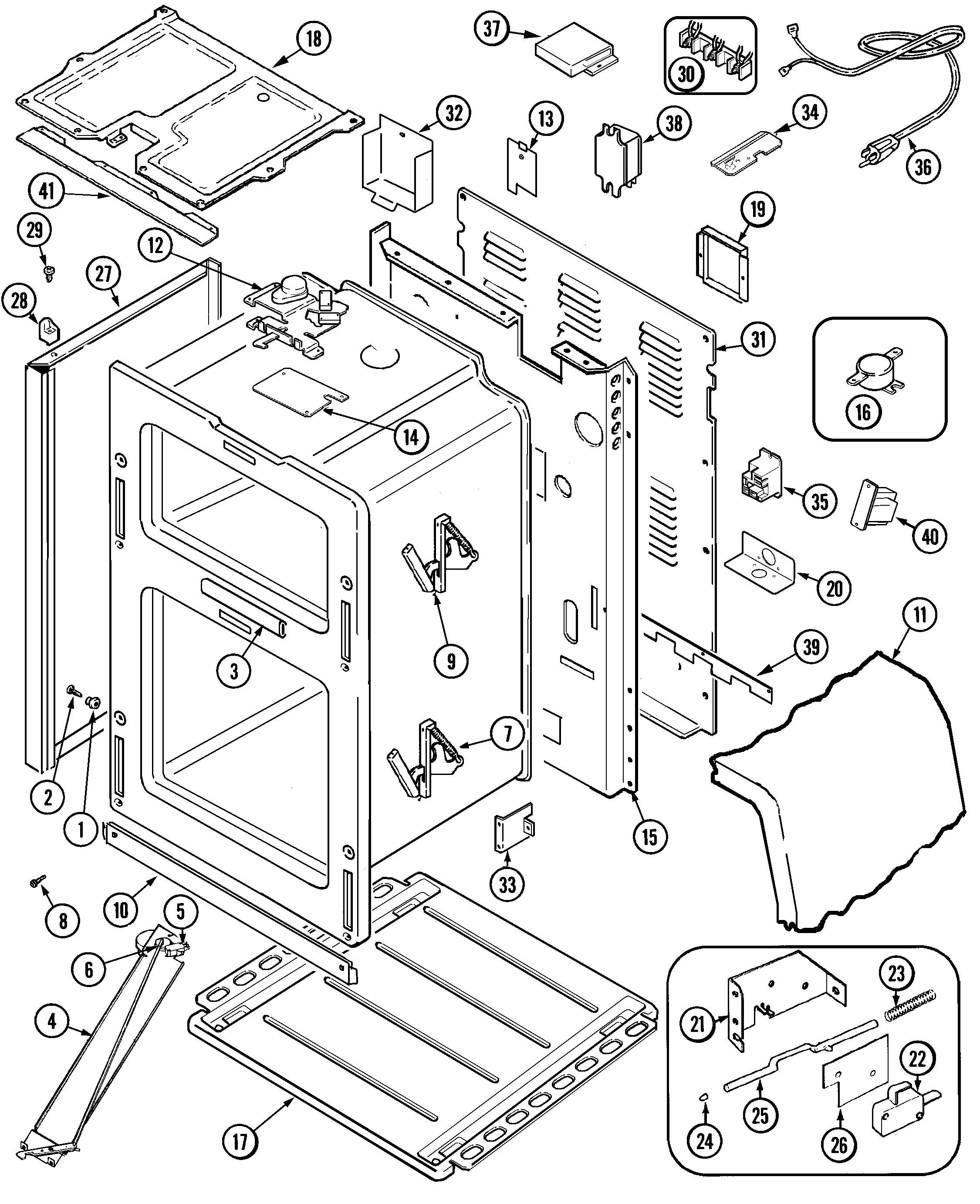 Maytag MER6772BCW body diagram