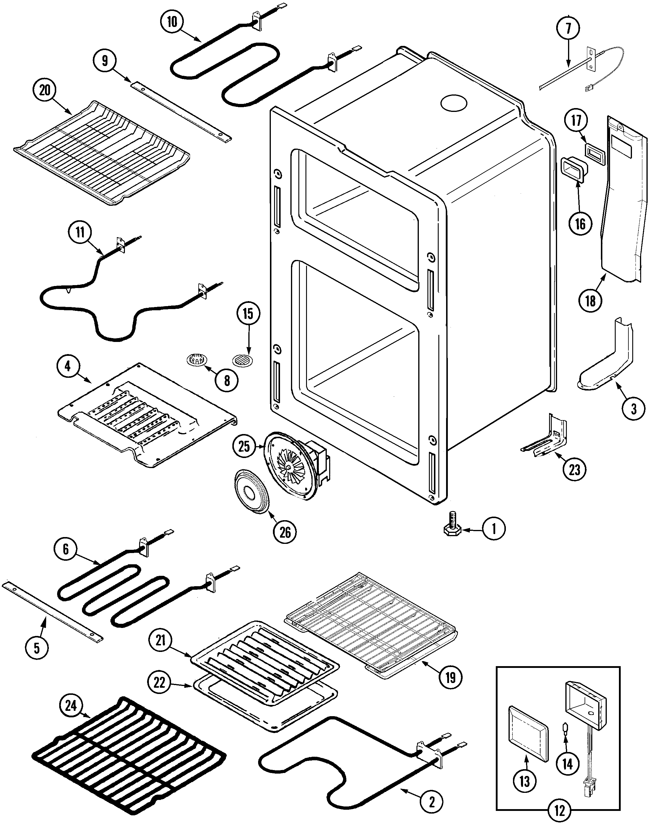 Maytag MER6872BCB oven diagram