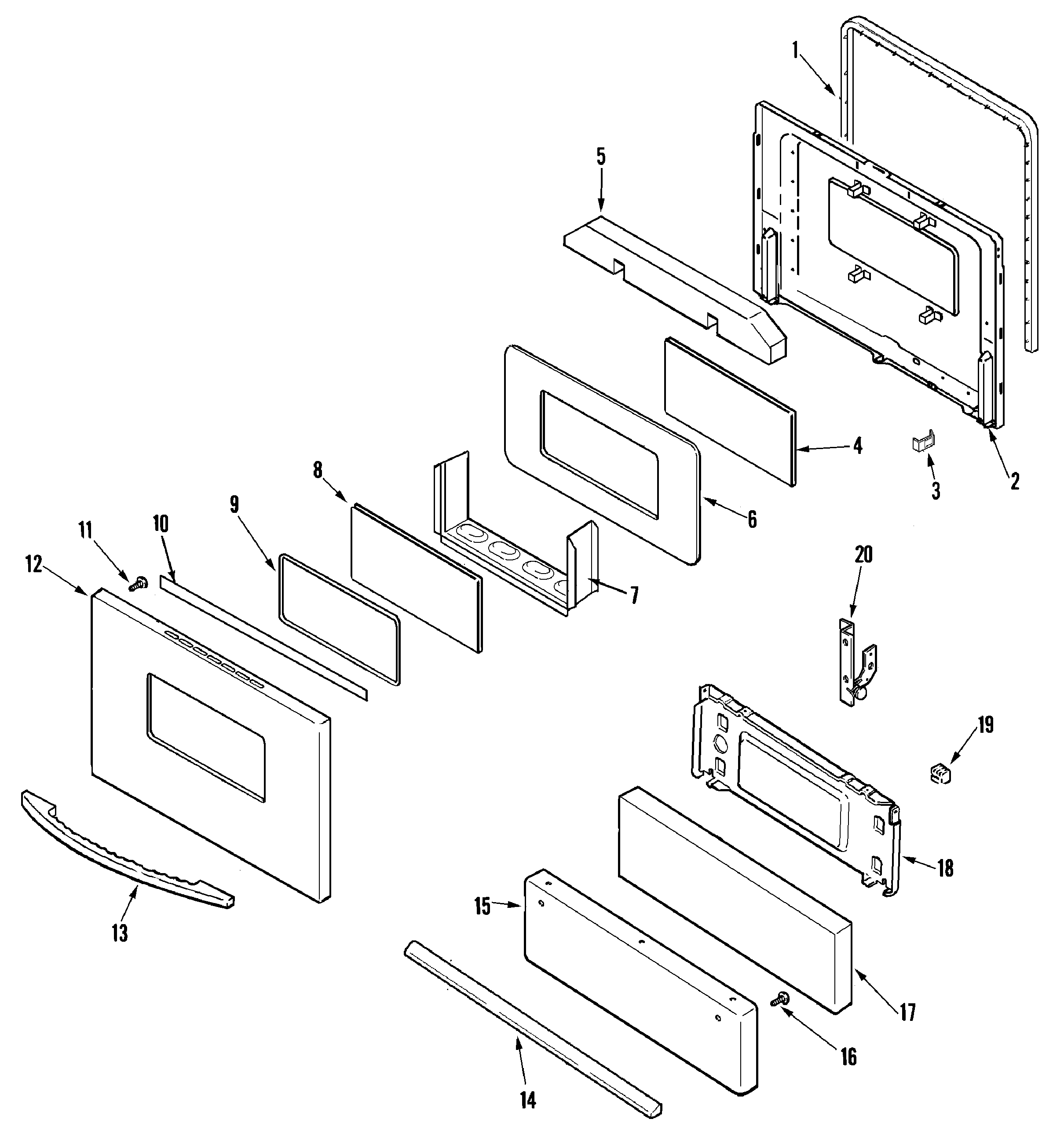 Maytag MLR4410CXH door/drawer diagram