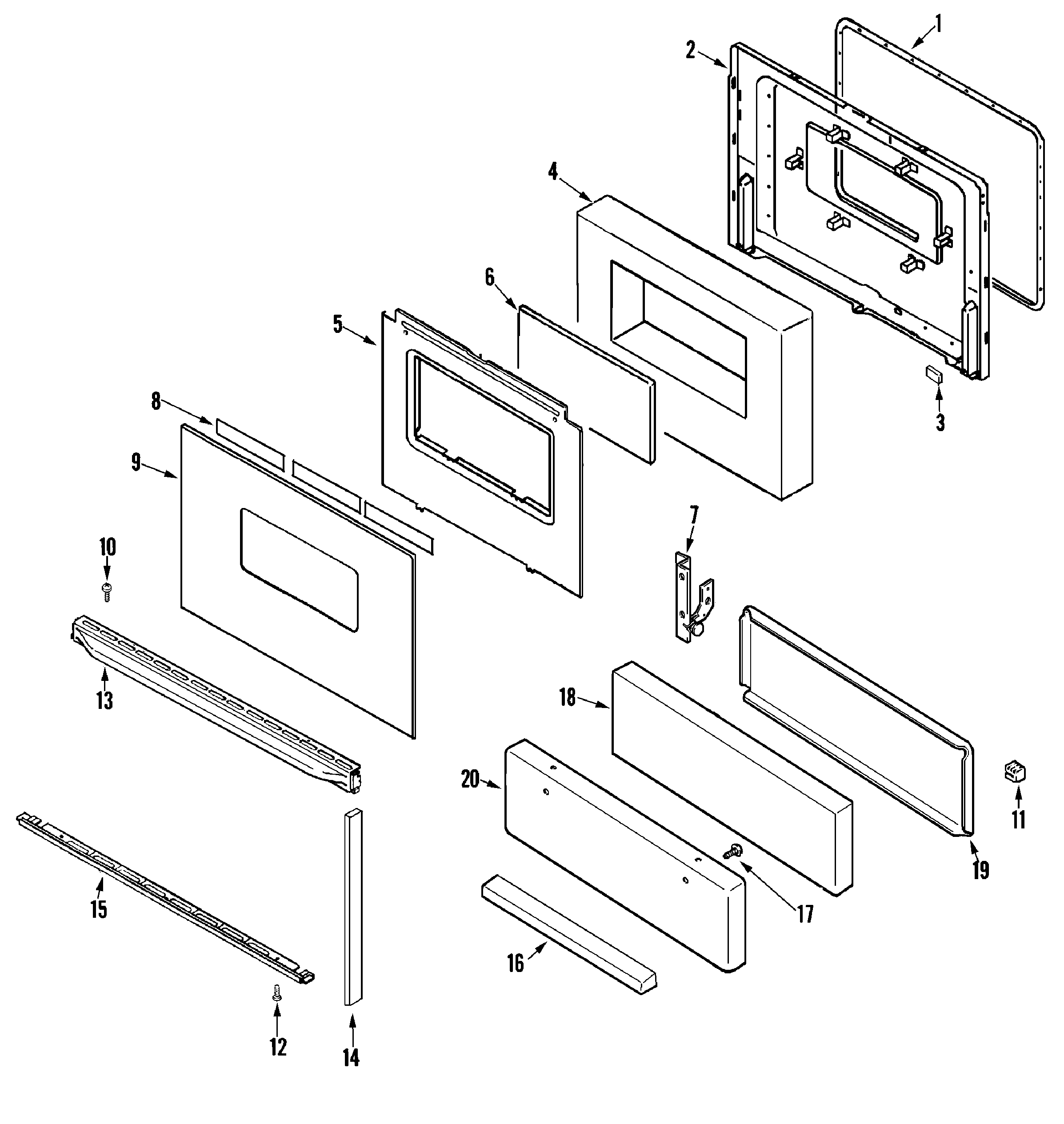 Maytag CBR1430BGH door/drawer diagram