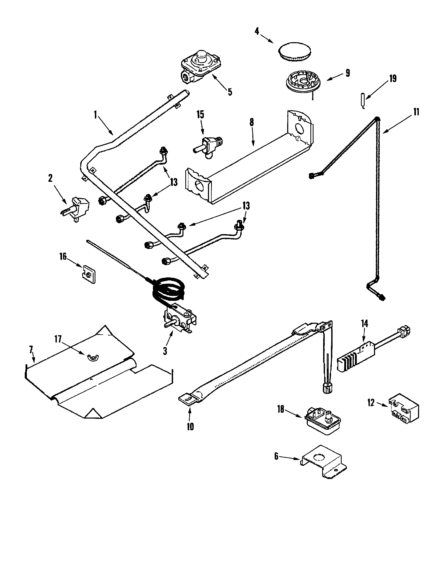 Maytag CBR1420BGW gas controls diagram